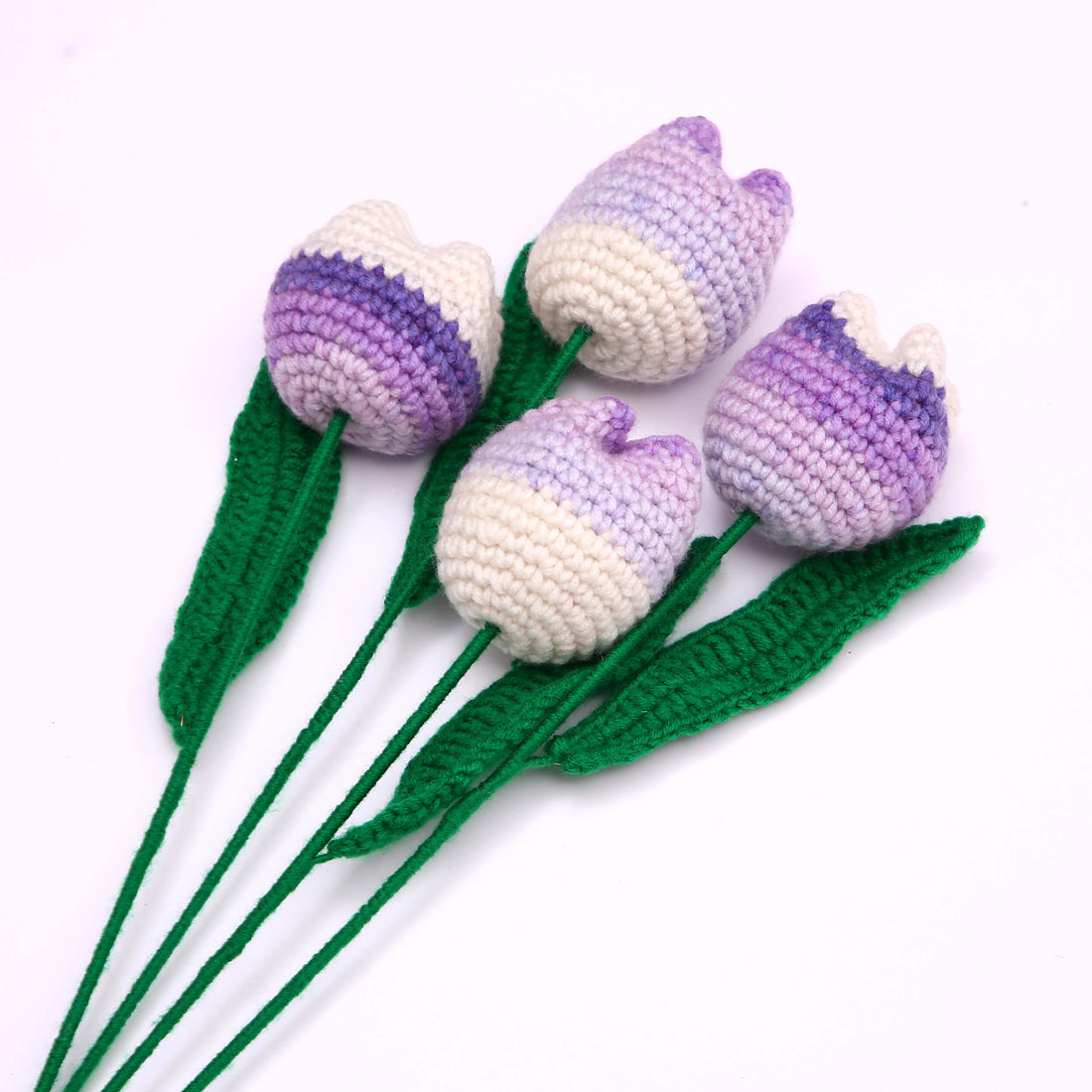 Tulip Treasures - Handcrafted Crochet Flowers - Shades of Purple