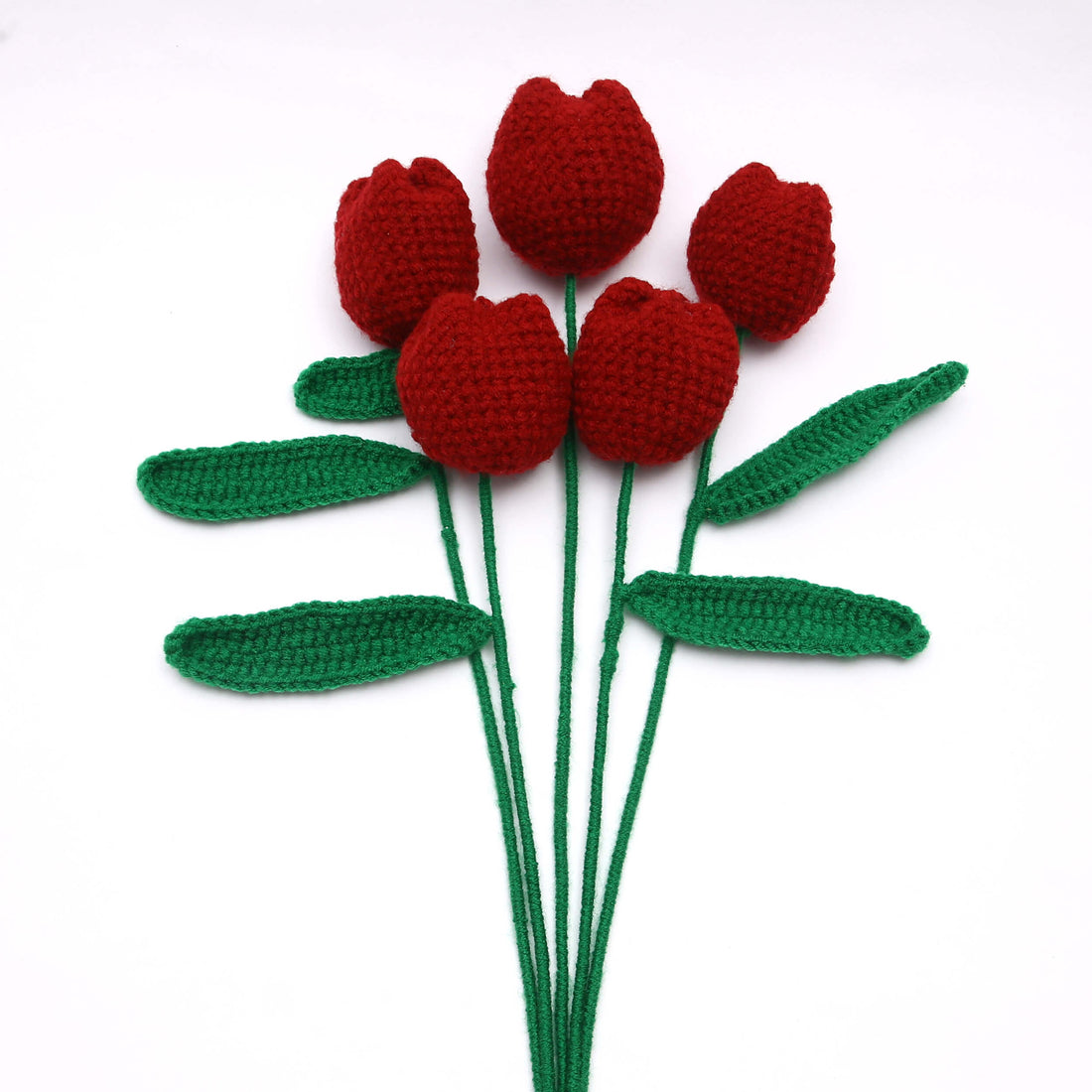 Tulip Treasures - Handcrafted Crochet Flowers - Red