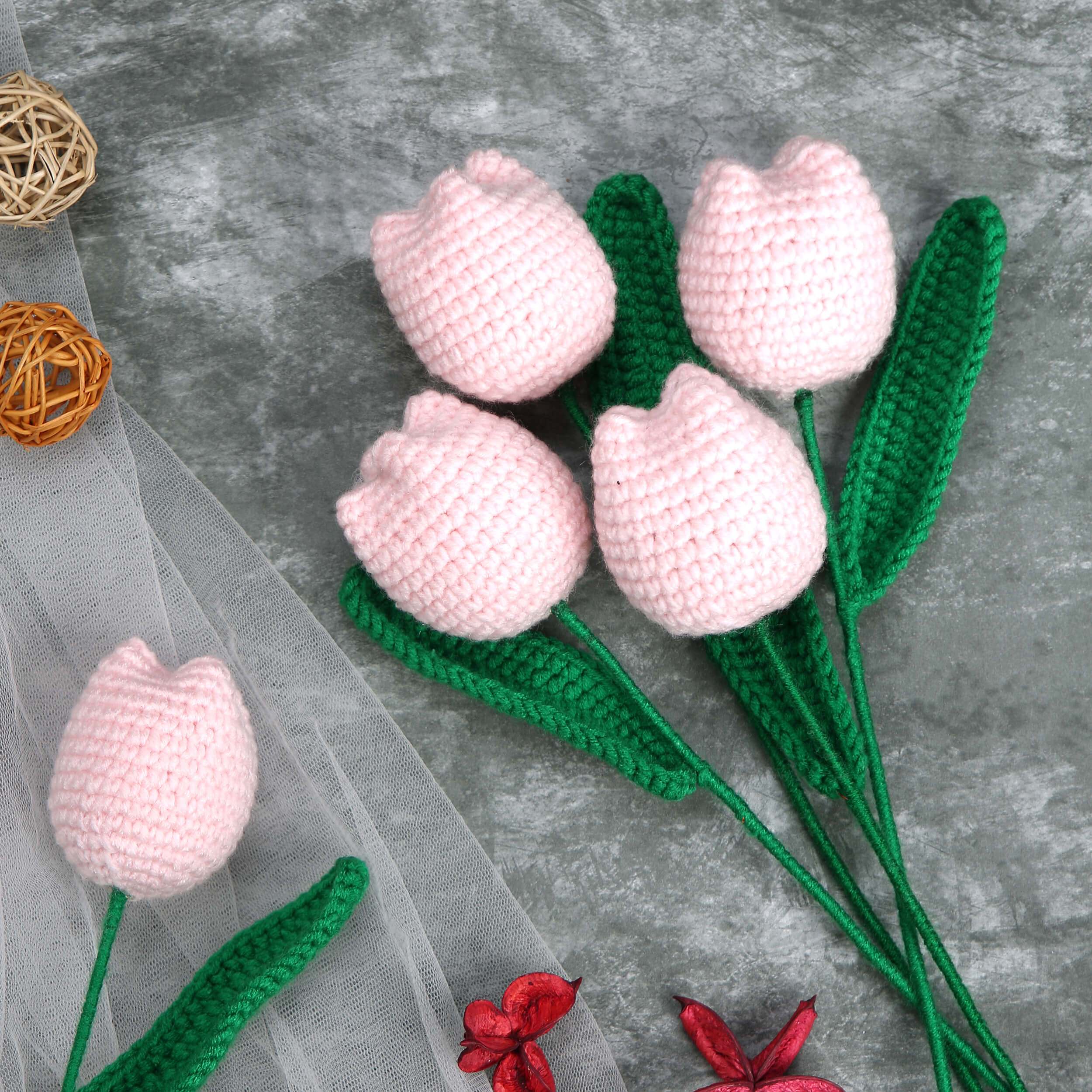 Tulip Buds - Handcrafted Crochet Flowers