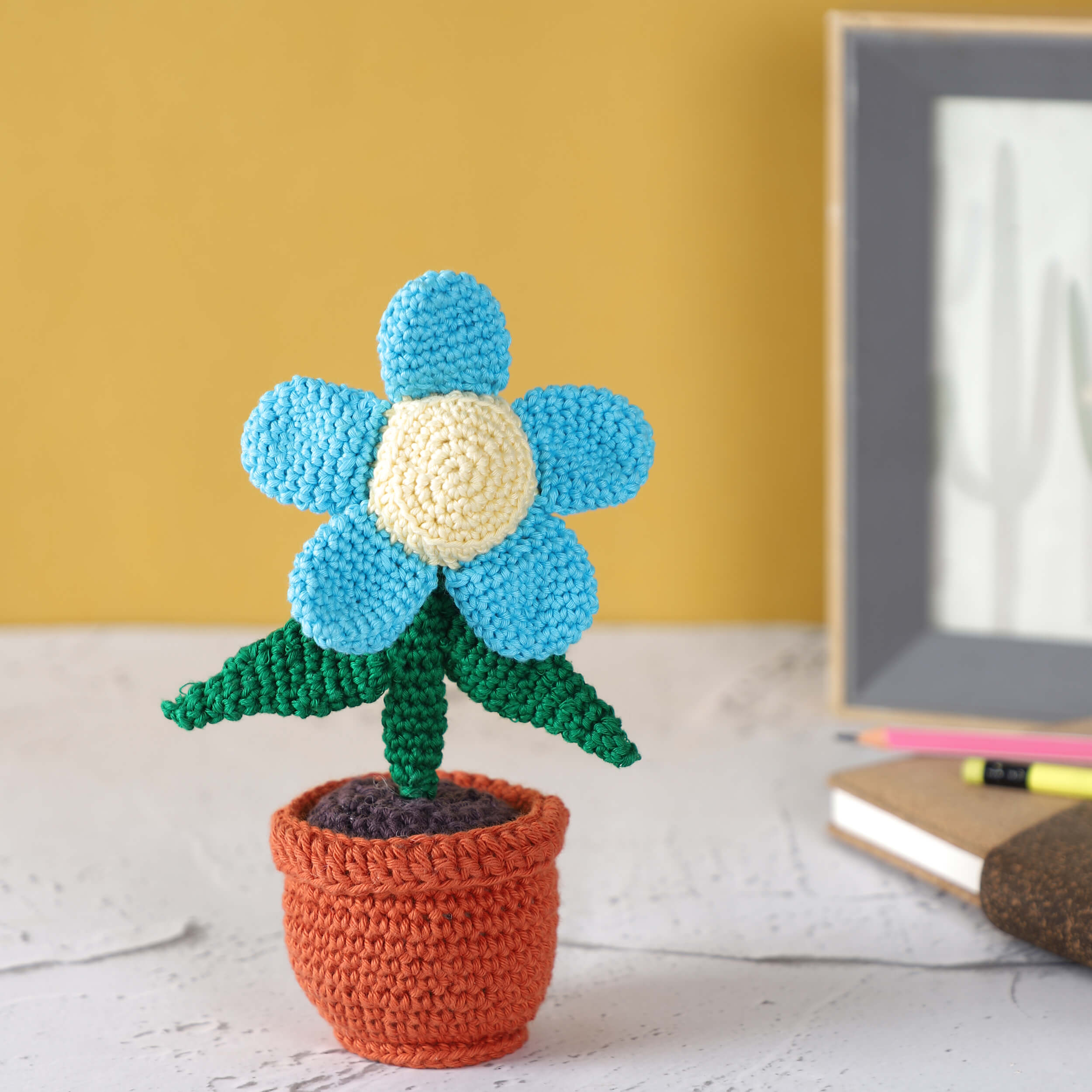 Flowers in a Pot - Assorted - Handcrafted Crochet Flowers