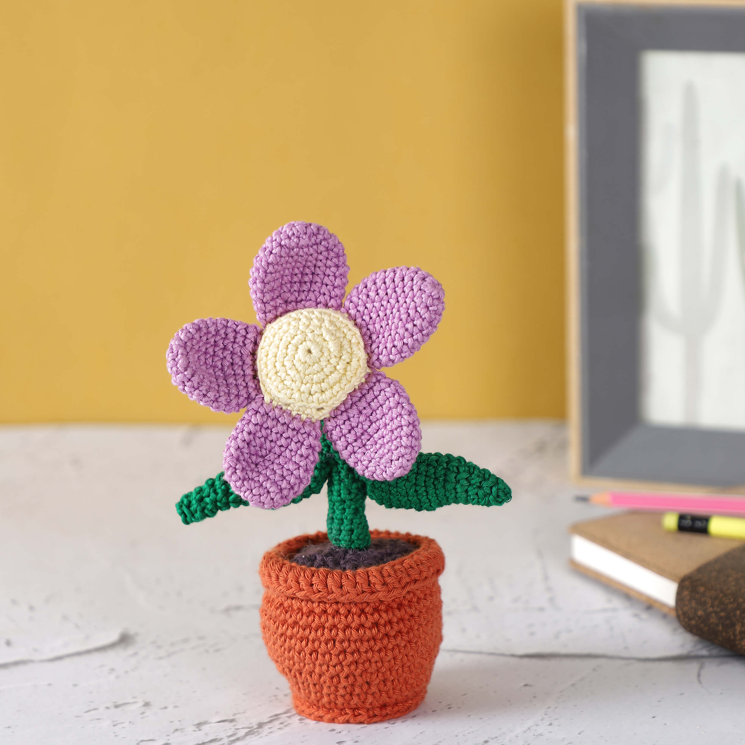 Flowers in a Pot - Assorted - Handcrafted Crochet Flowers