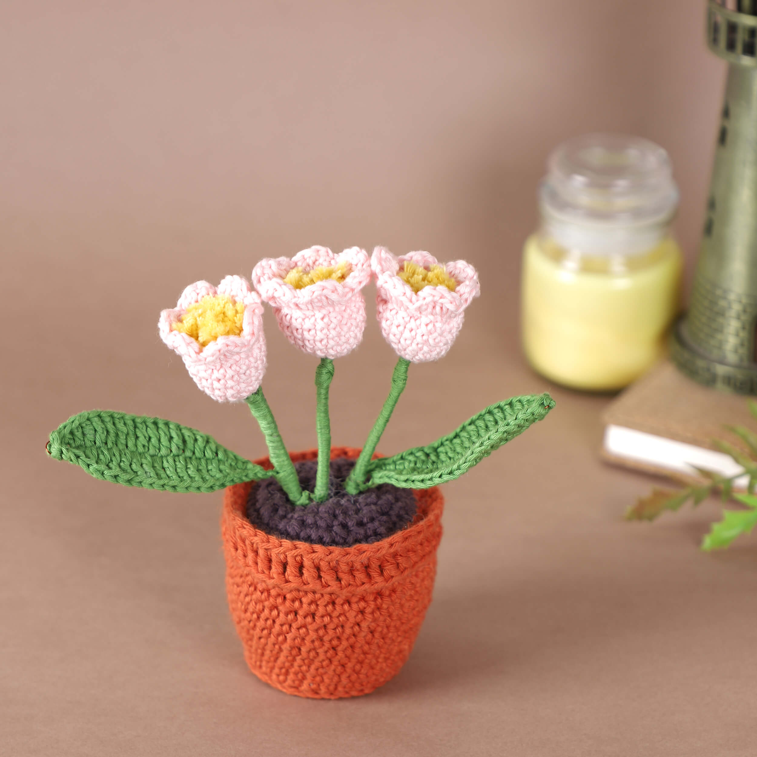 Flowers in a Pot - Assorted - Handcrafted Crochet Flowers
