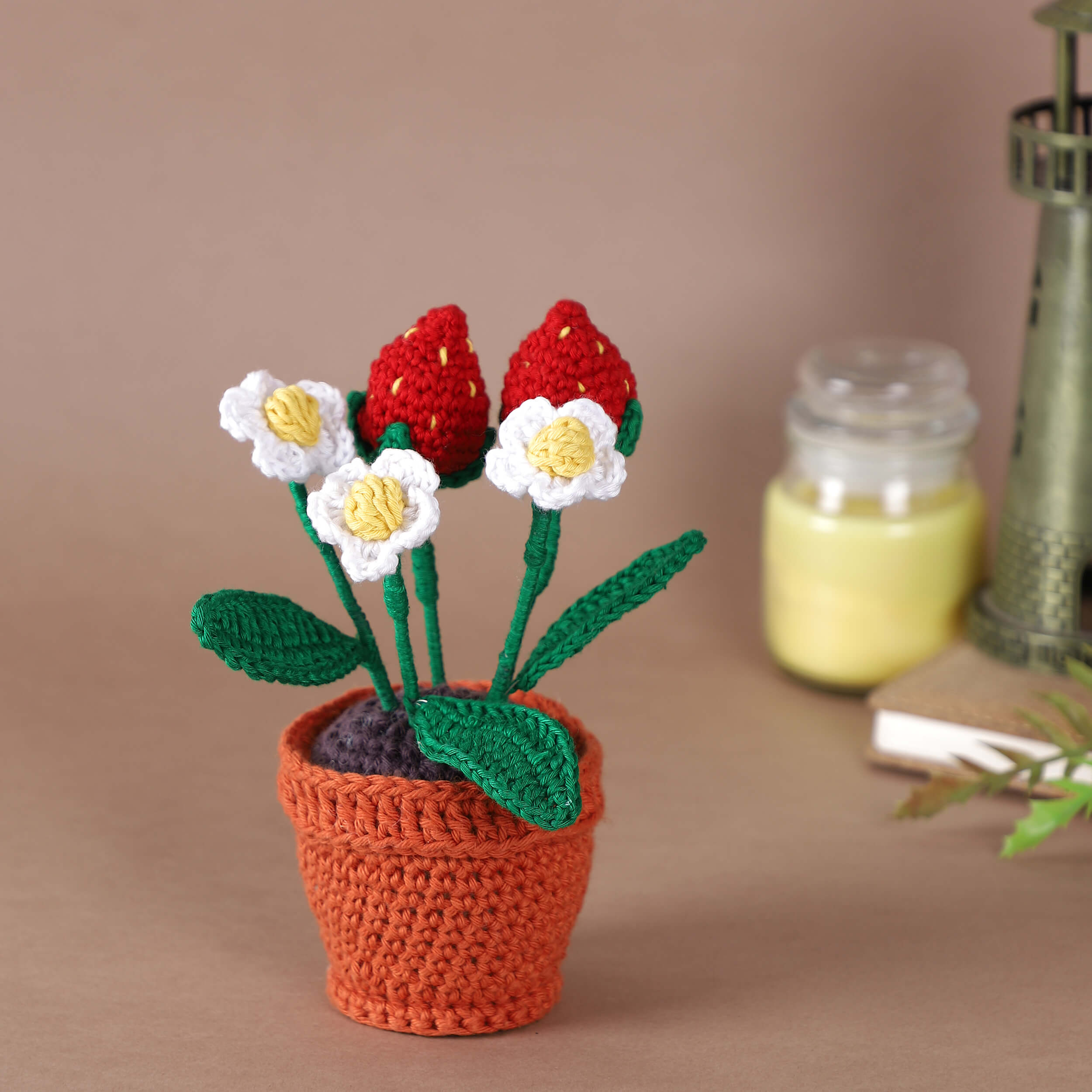 Flowers in a Pot - Assorted - Handcrafted Crochet Flowers