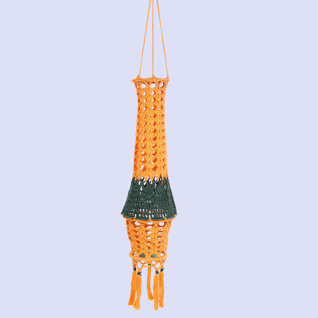 Handmade Crochet Lantern - Orange
