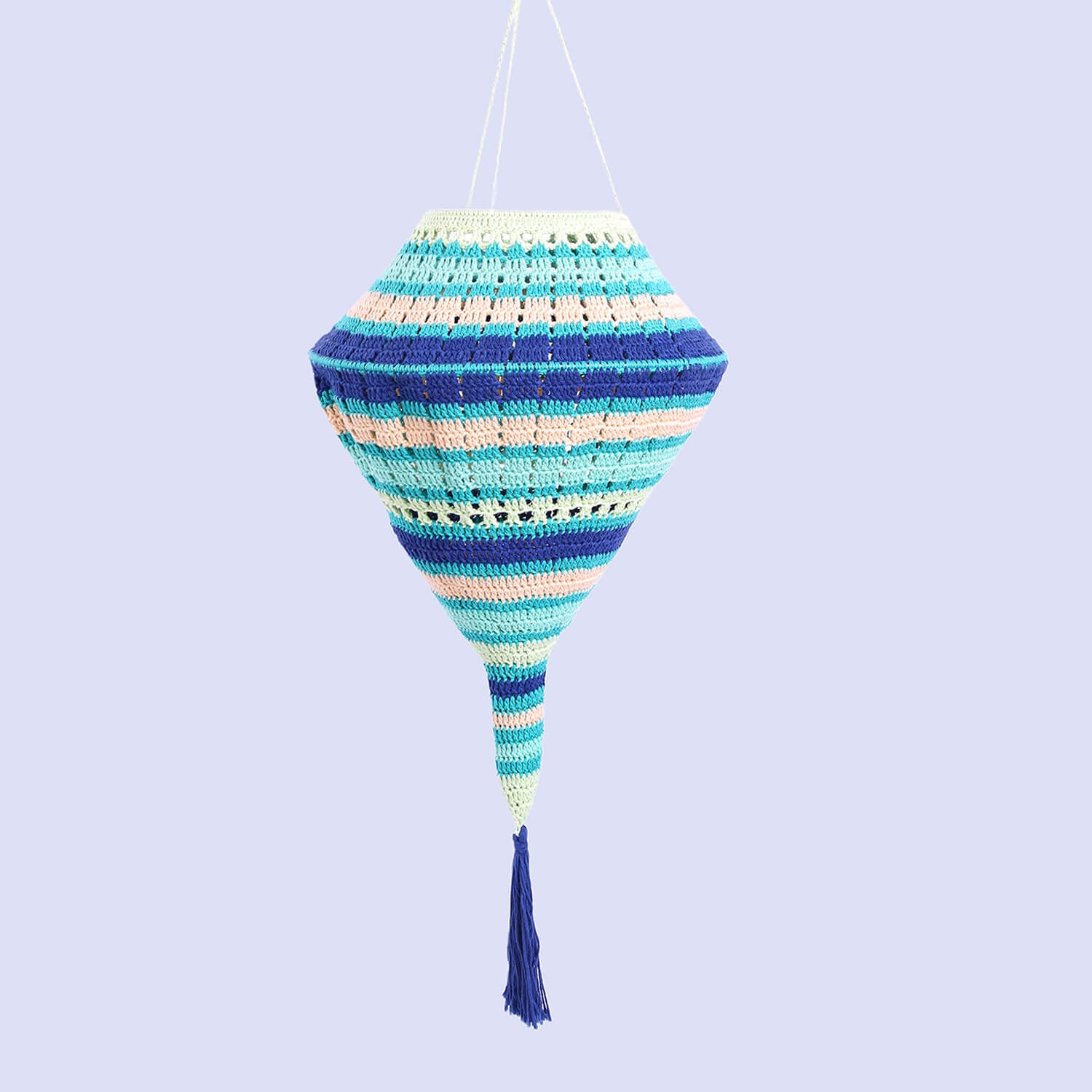 Handmade Crochet Tapering Lantern - Multi Color