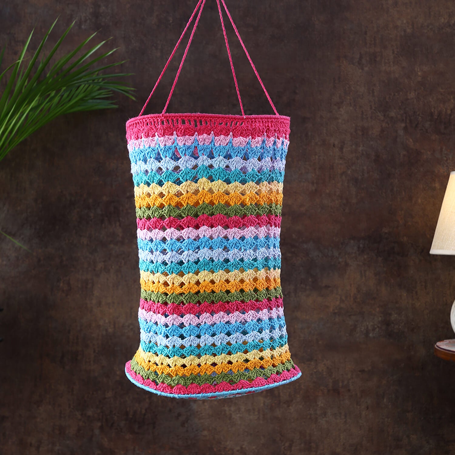 Handmade Crochet Lantern - Multi Color