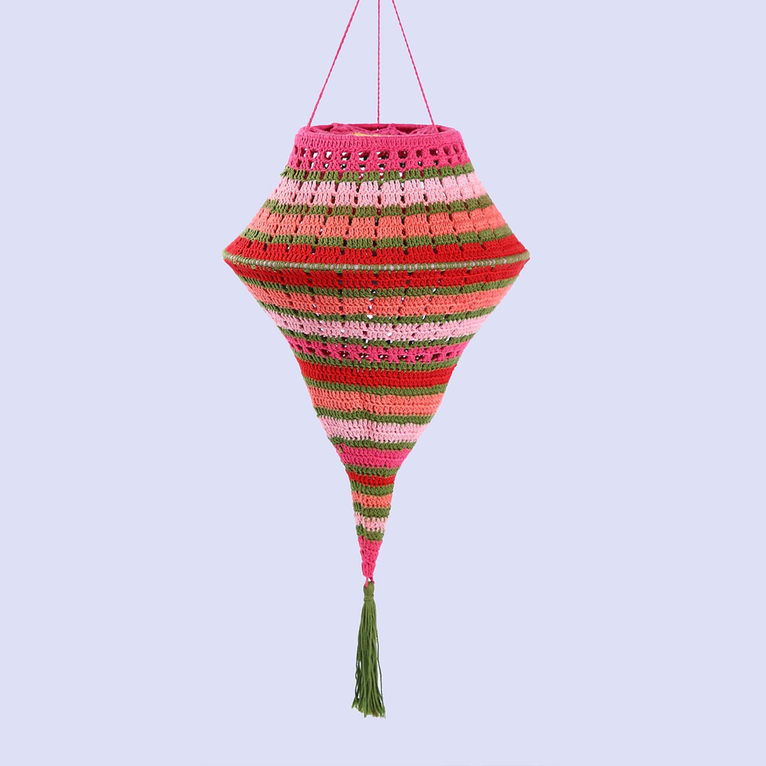 Handmade Crochet Tapering Lantern - Multi Color