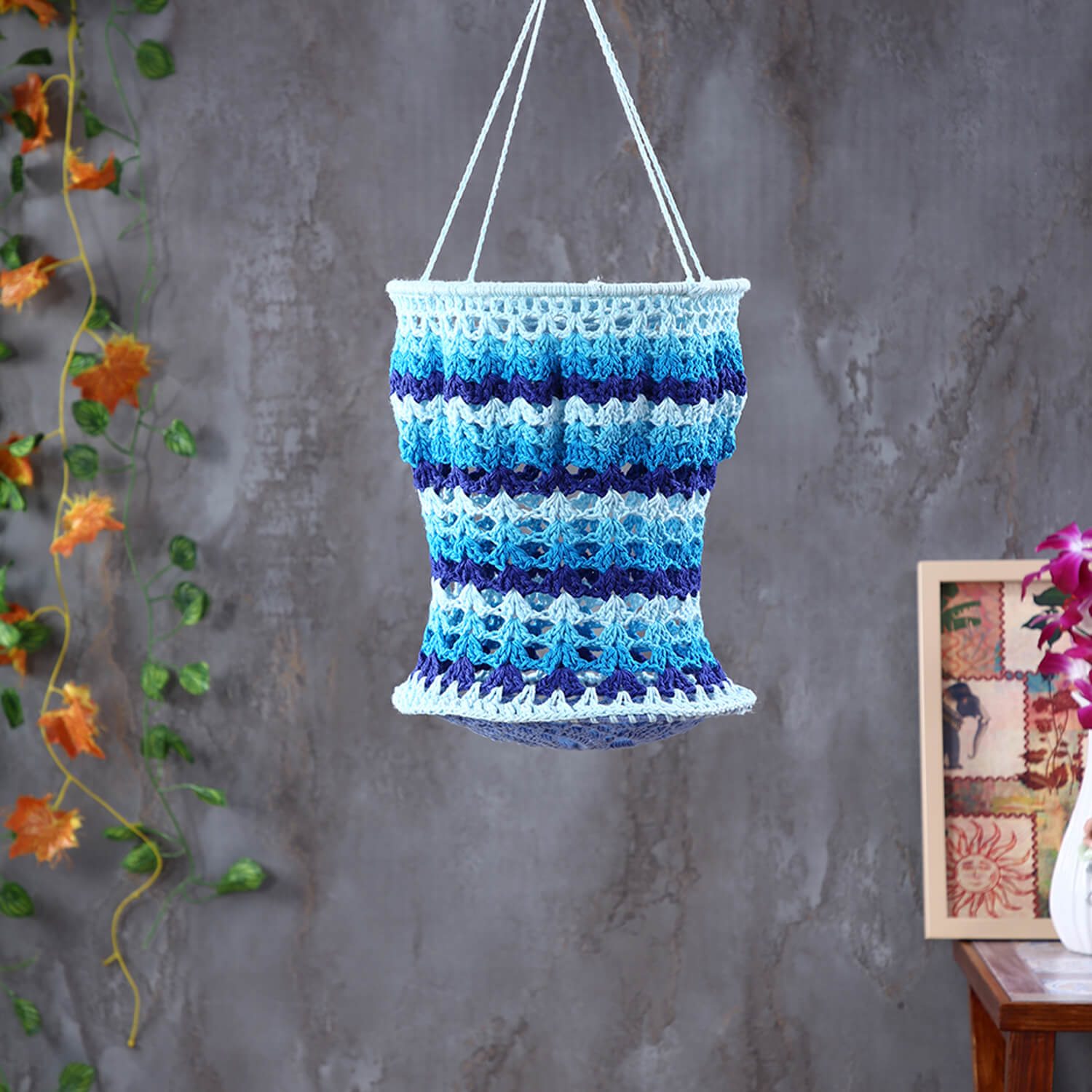 Handmade Crochet Lantern - Multi Color
