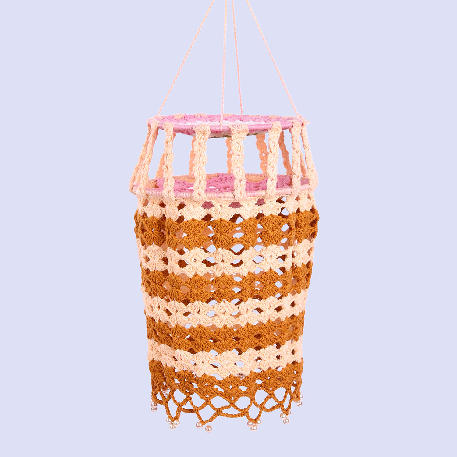 Handmade Crochet Lantern with Beads - Multi Color