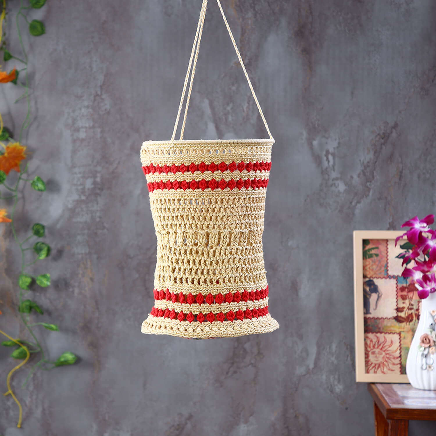 Handmade Crochet Lantern - Multi Color