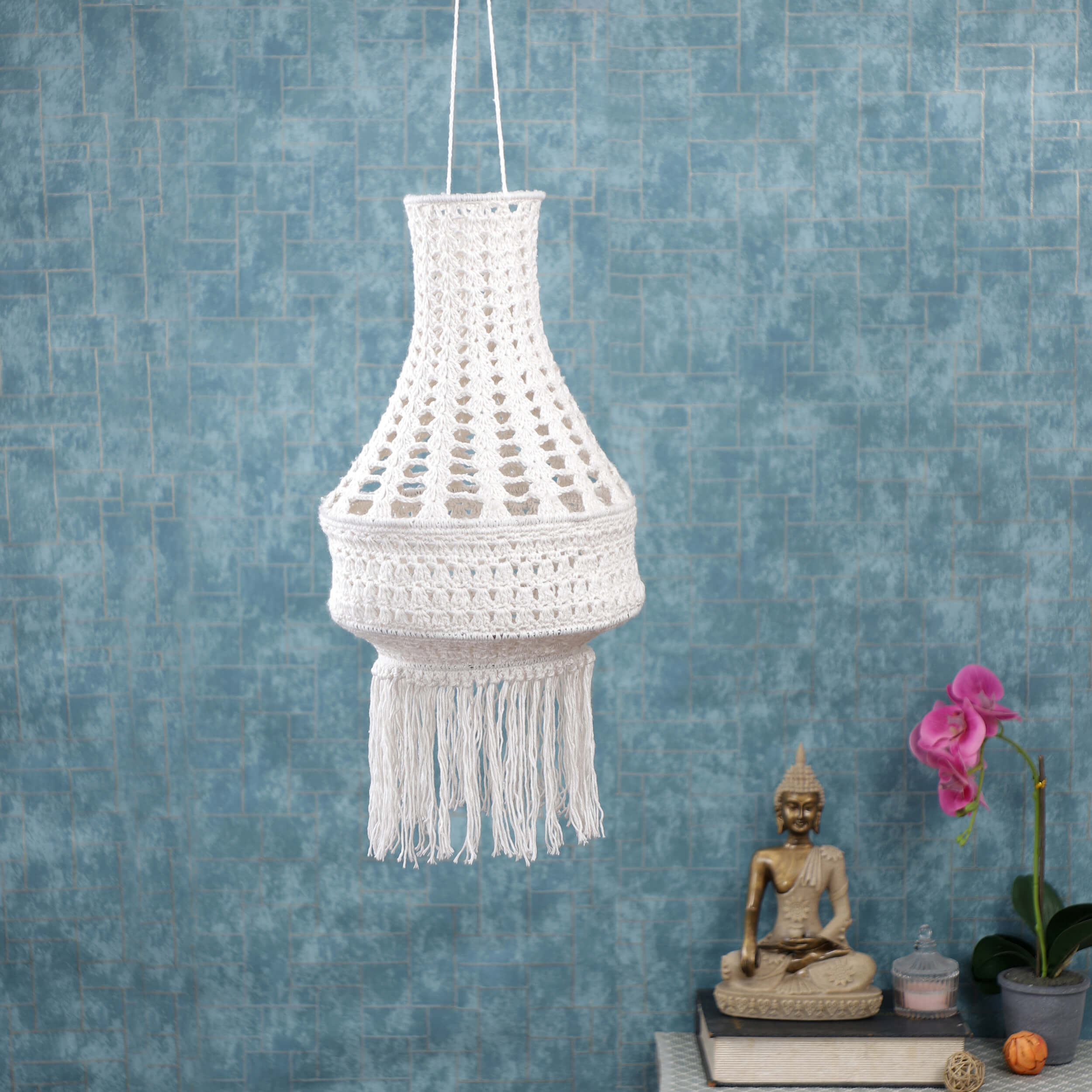 Handmade Crochet Lantern - Recycled