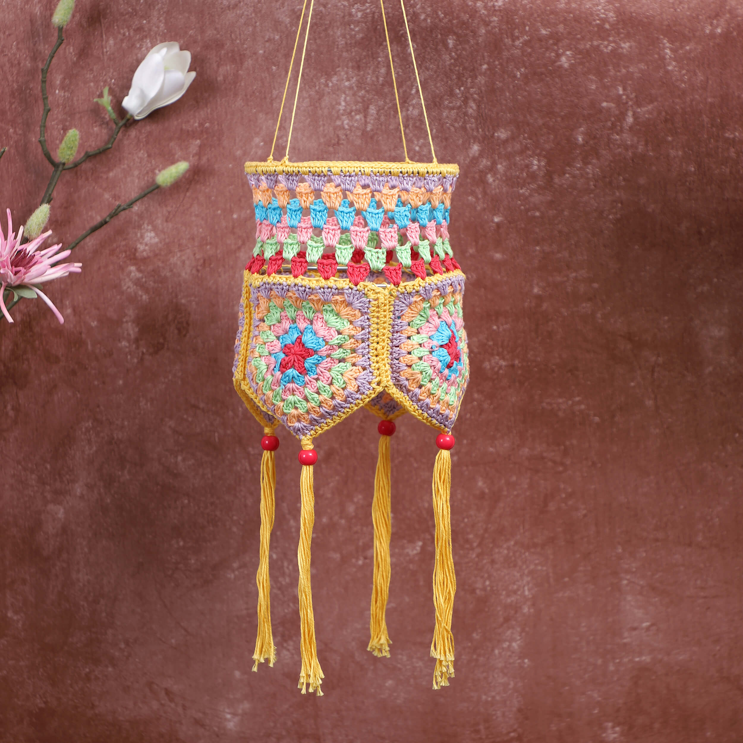 Handmade Crochet Lantern - Pentagon