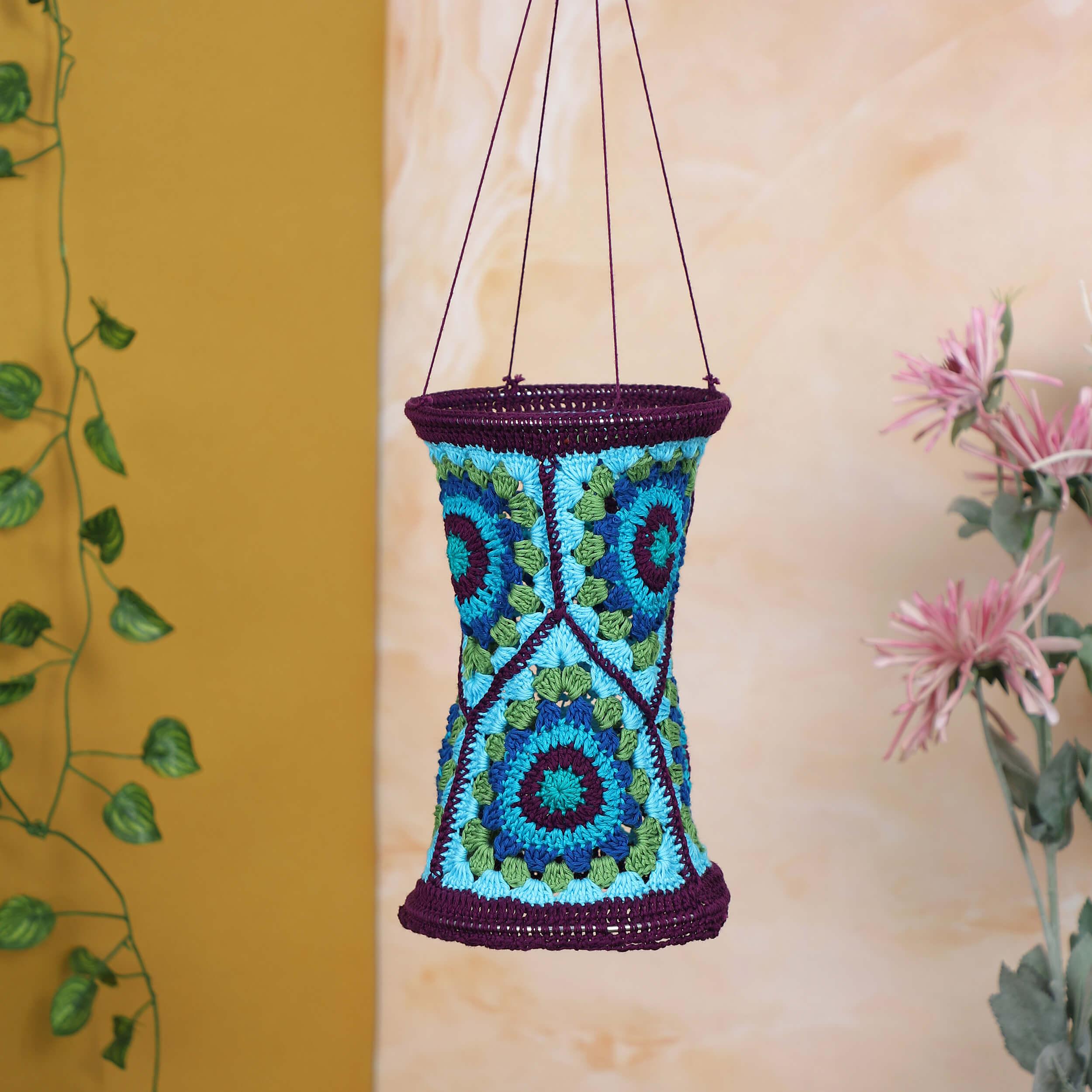 Handmade Crochet Lantern - Triangle