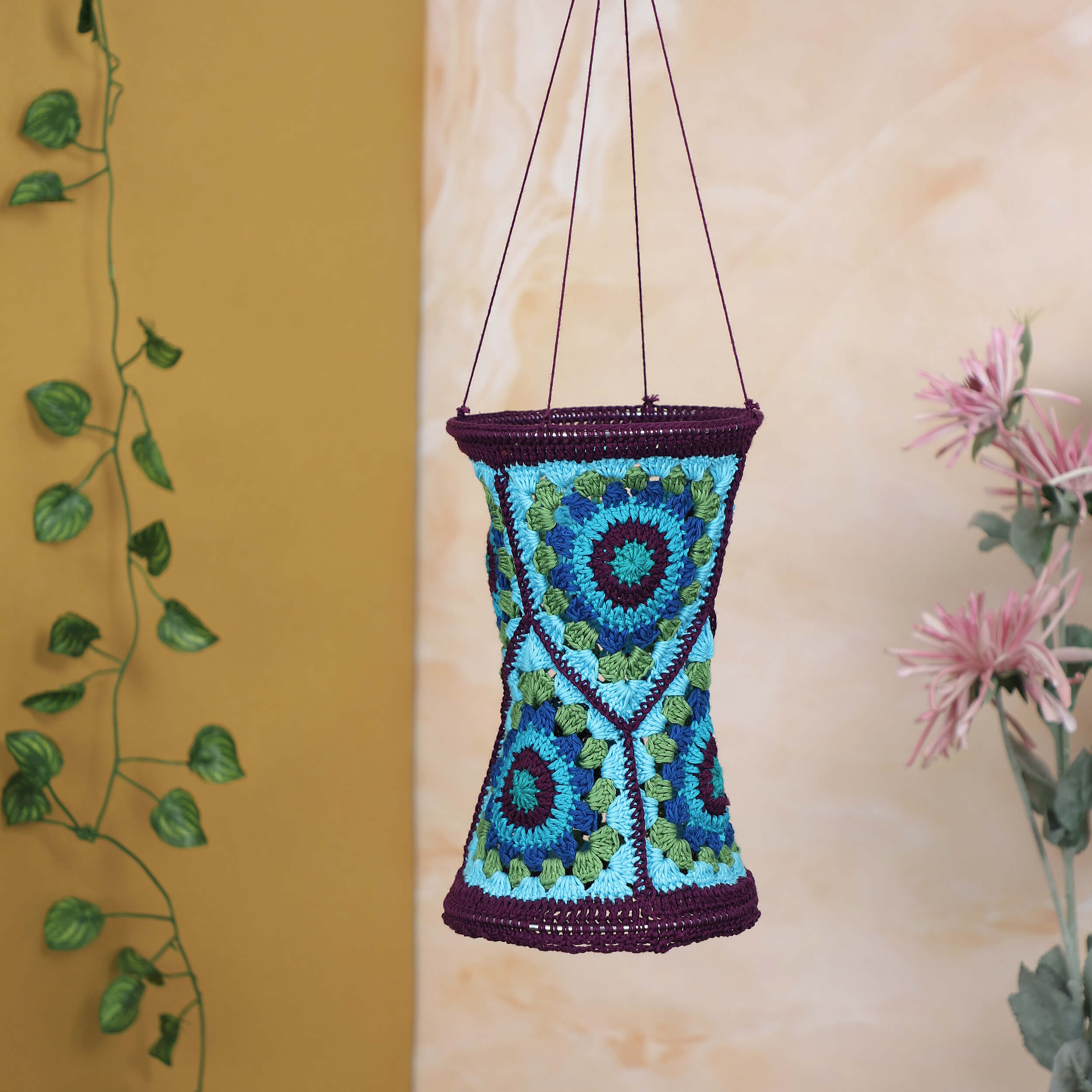 Handmade Crochet Lantern - Triangle