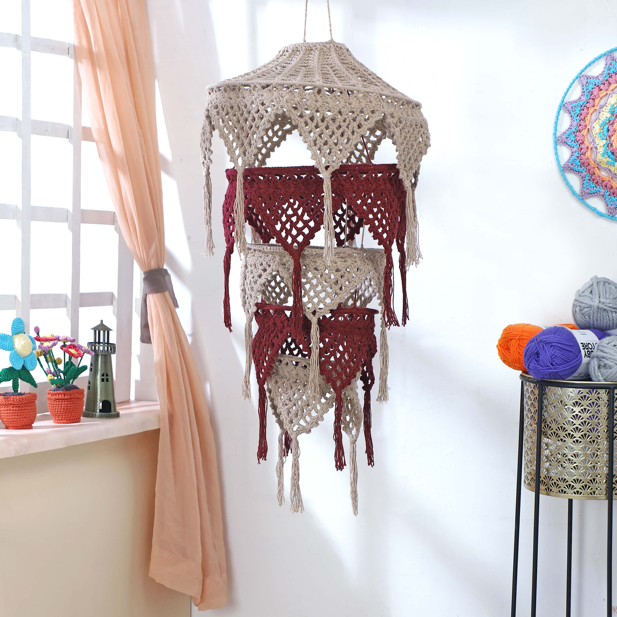 Handmade Crochet Lantern - Recycled
