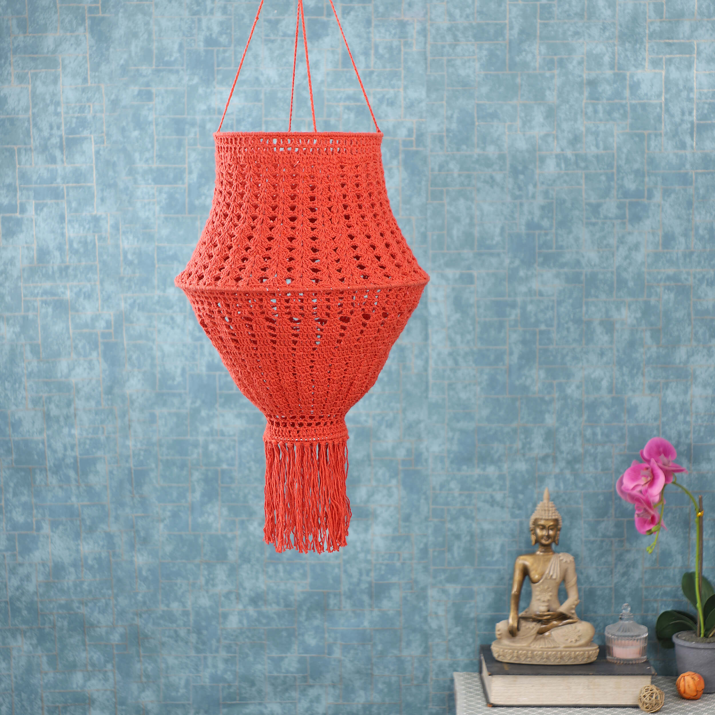 Handmade Crochet Lantern - Recycled