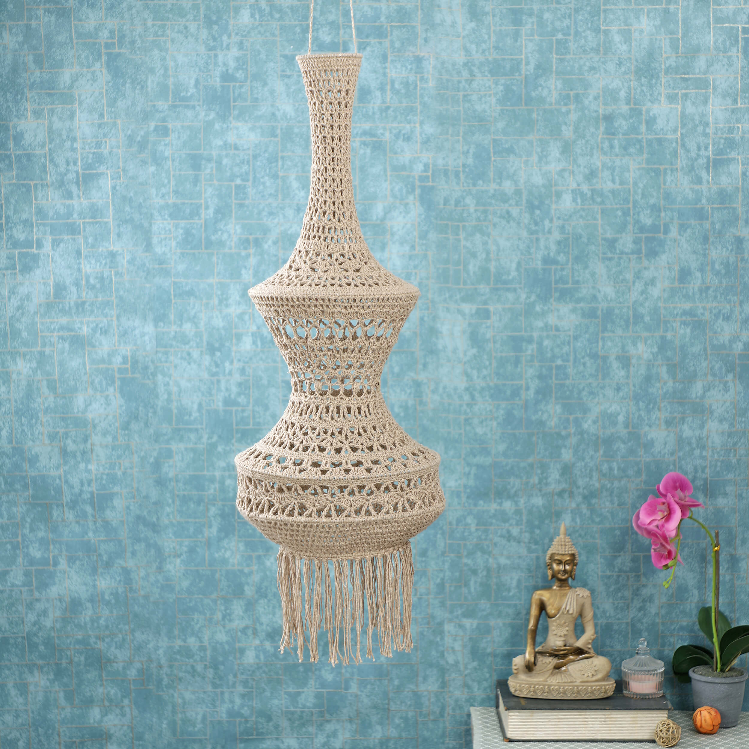 Handmade Crochet Lantern - Recycled