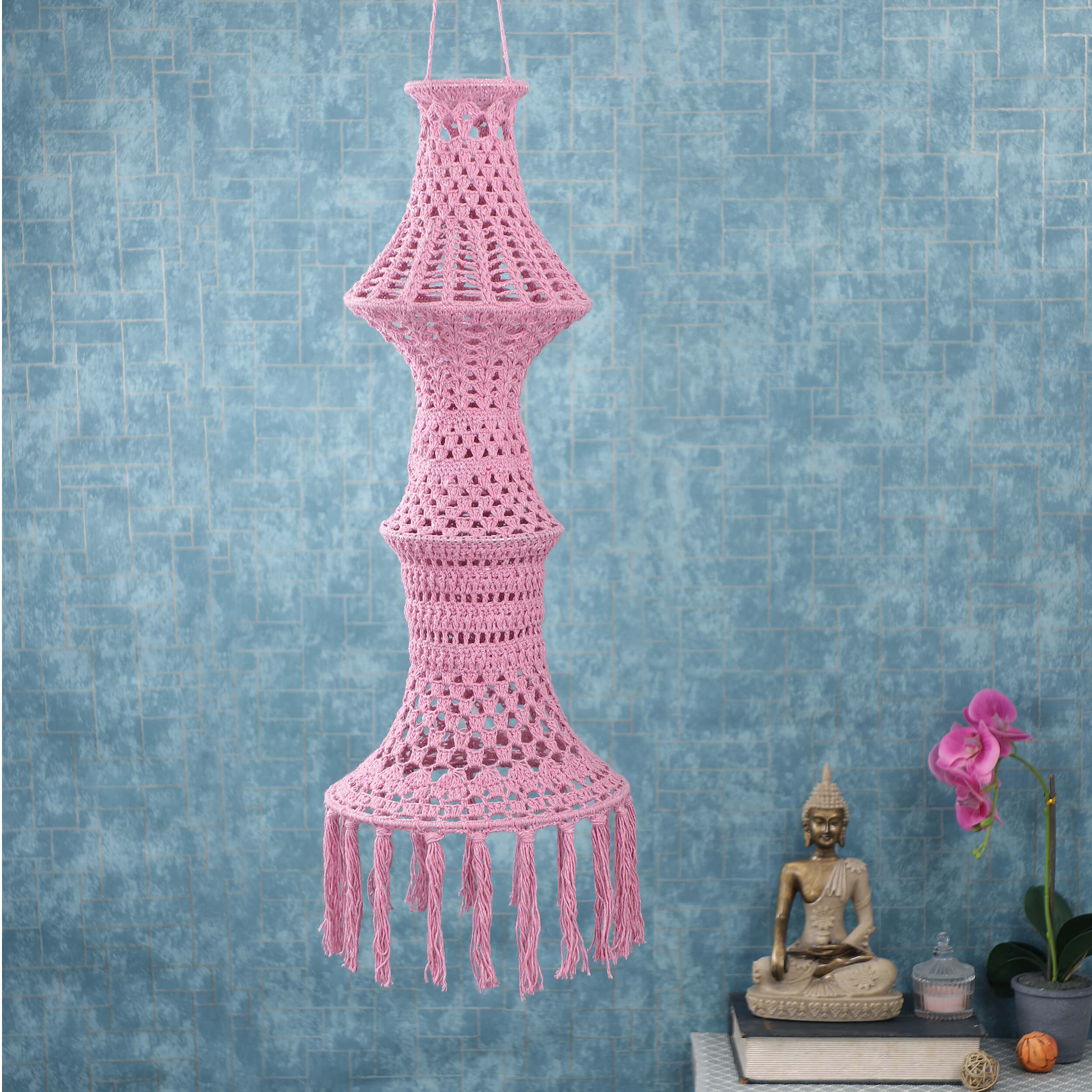 Handmade Crochet Lantern - Recycled