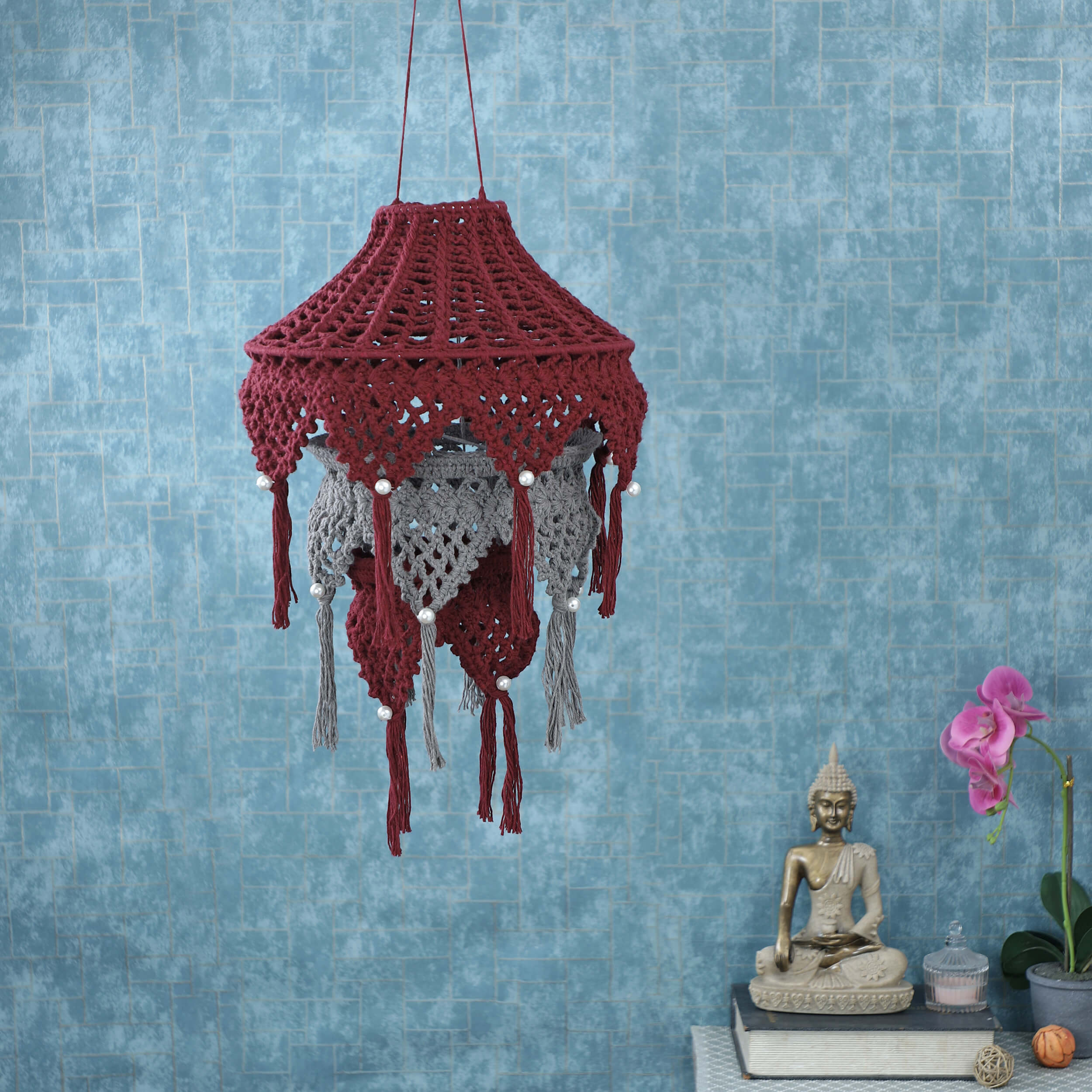 Handmade Crochet Lantern - Recycled