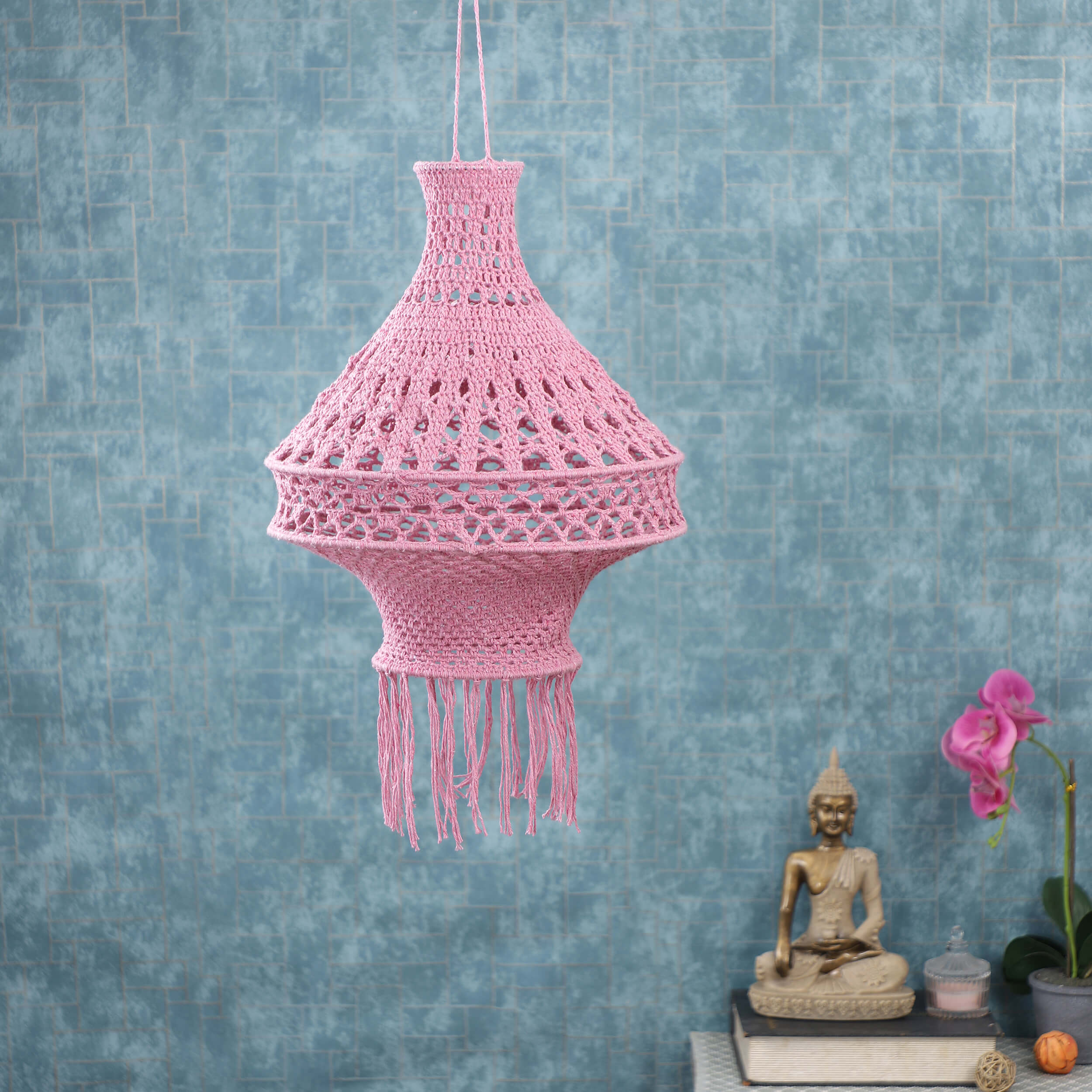 Handmade Crochet Lantern - Recycled