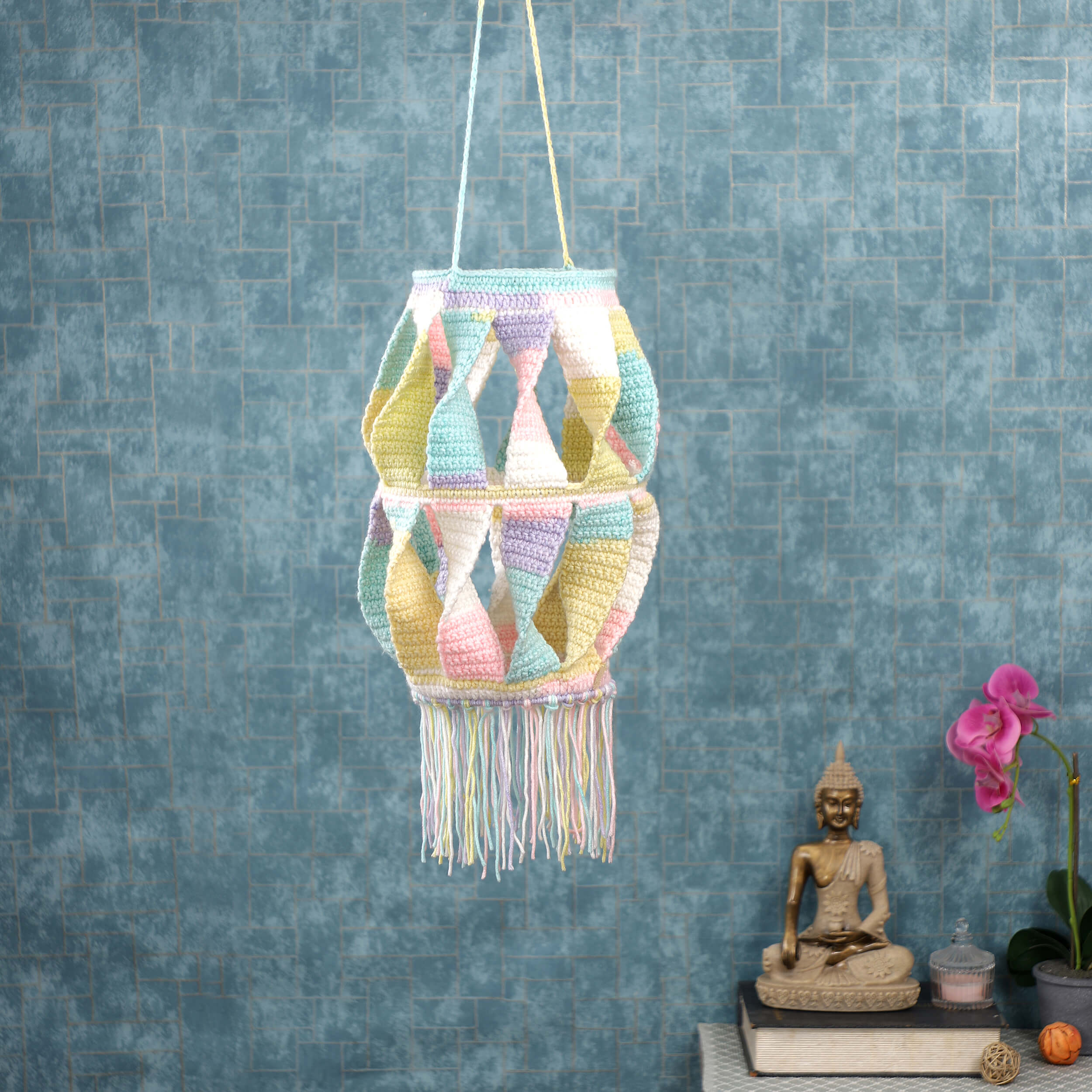 Handmade Crochet Lantern - Windmill
