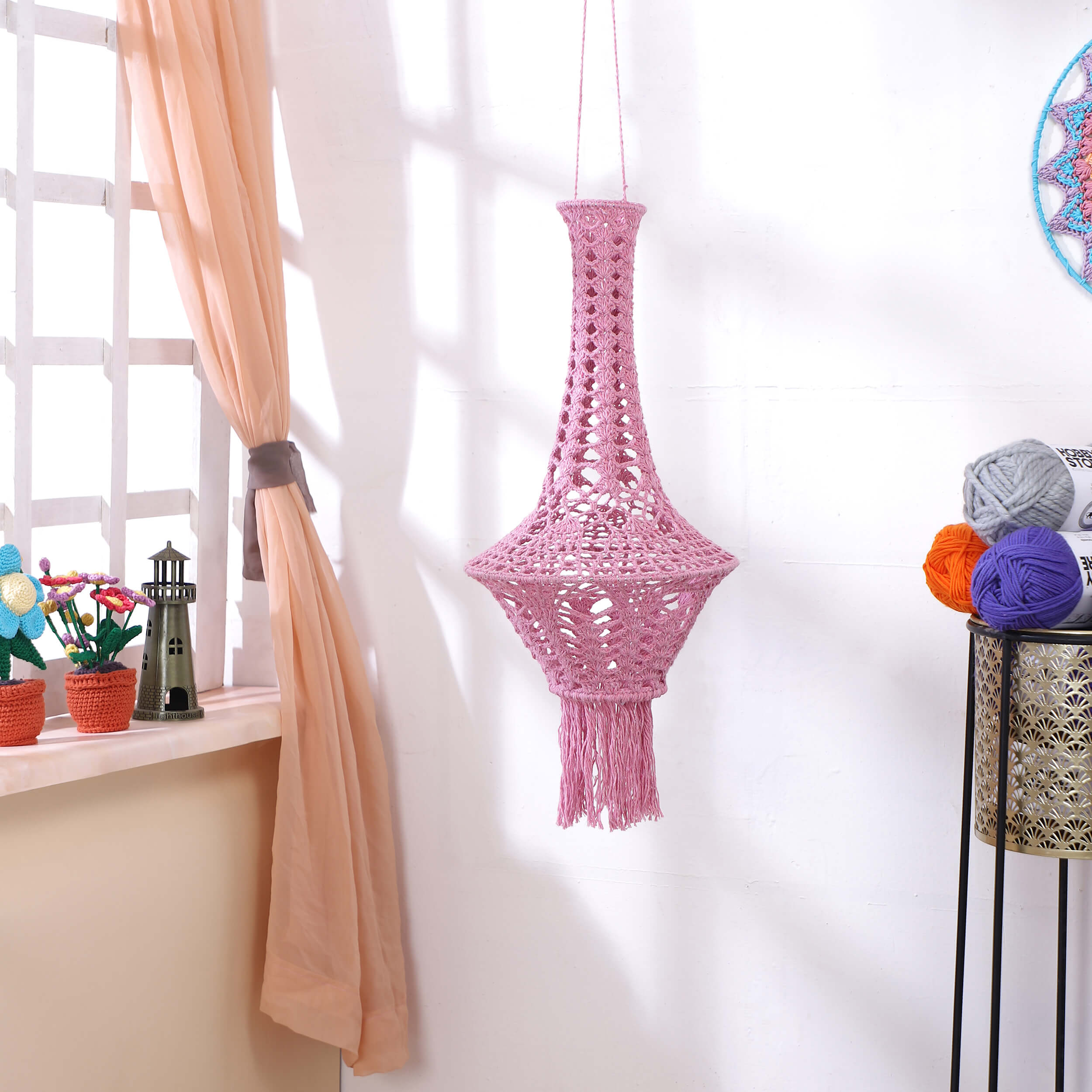 Handmade Crochet Lantern - Recycled
