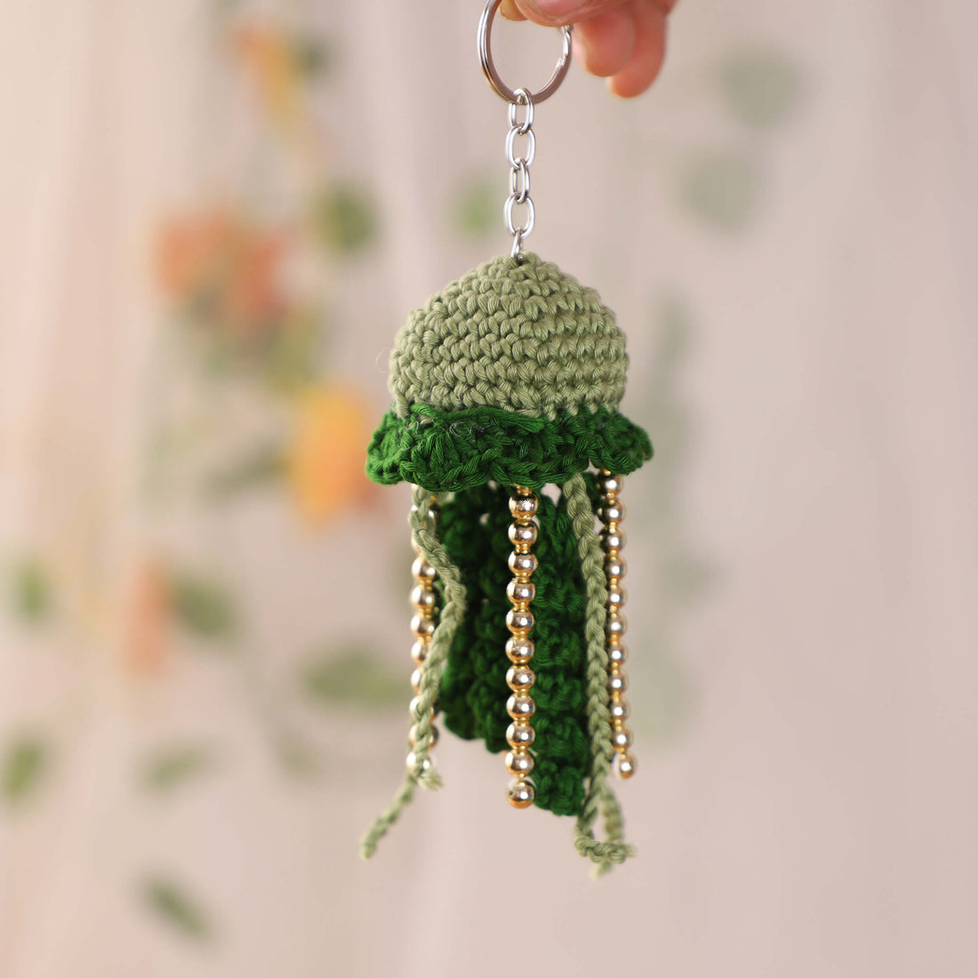 Handmade Crochet Jelly Fish Keychain