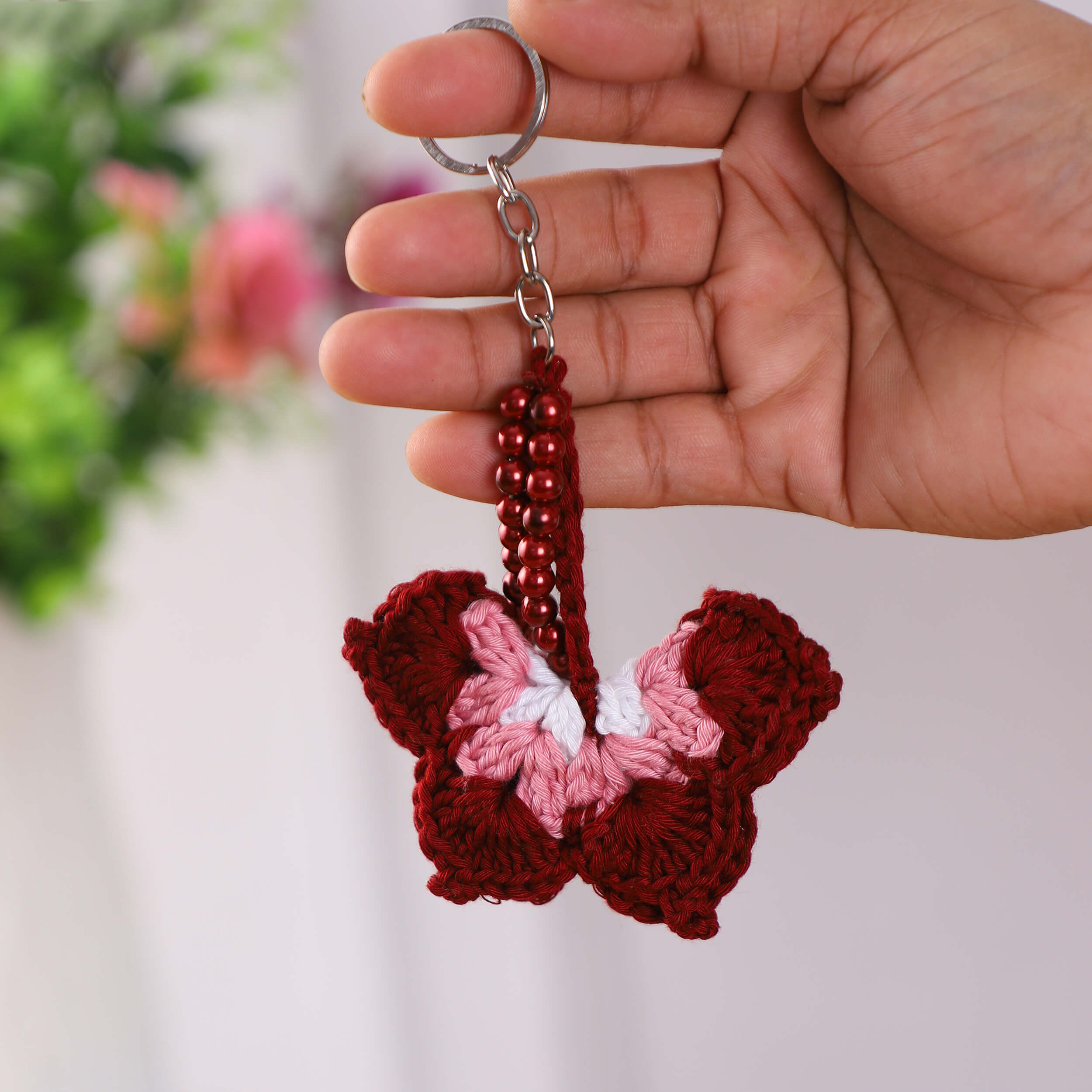 Handmade Crochet Butterfly Keychain