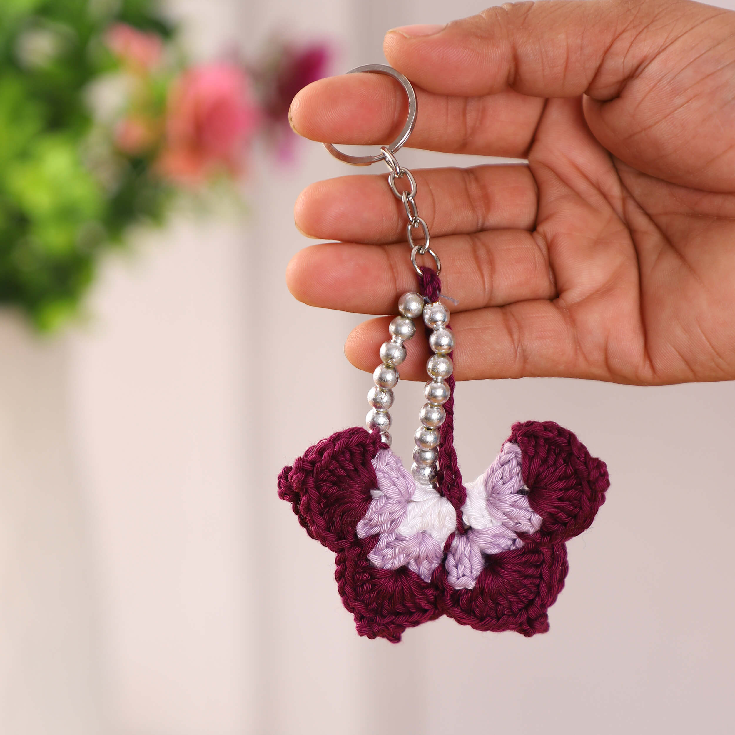 Handmade Crochet Butterfly Keychain