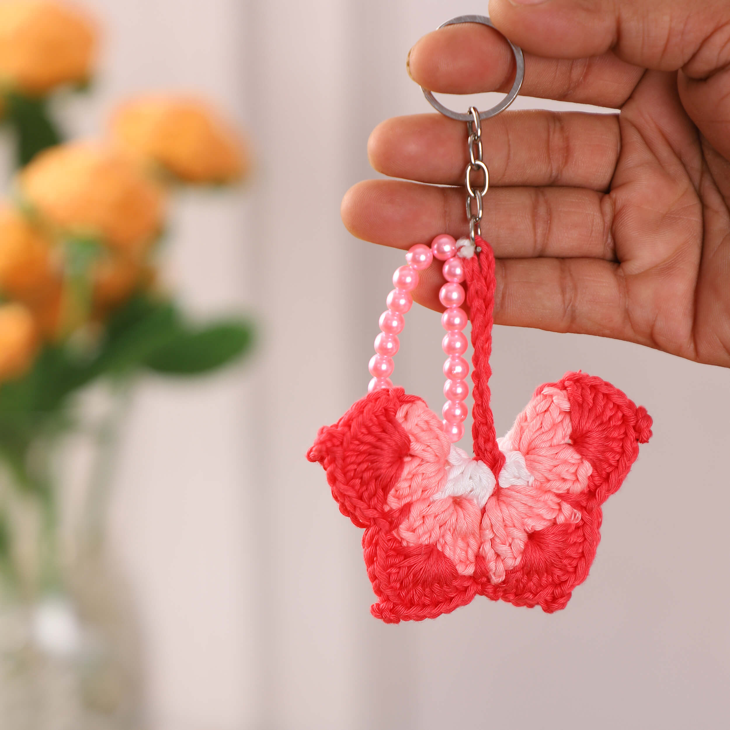 Handmade Crochet Butterfly Keychain