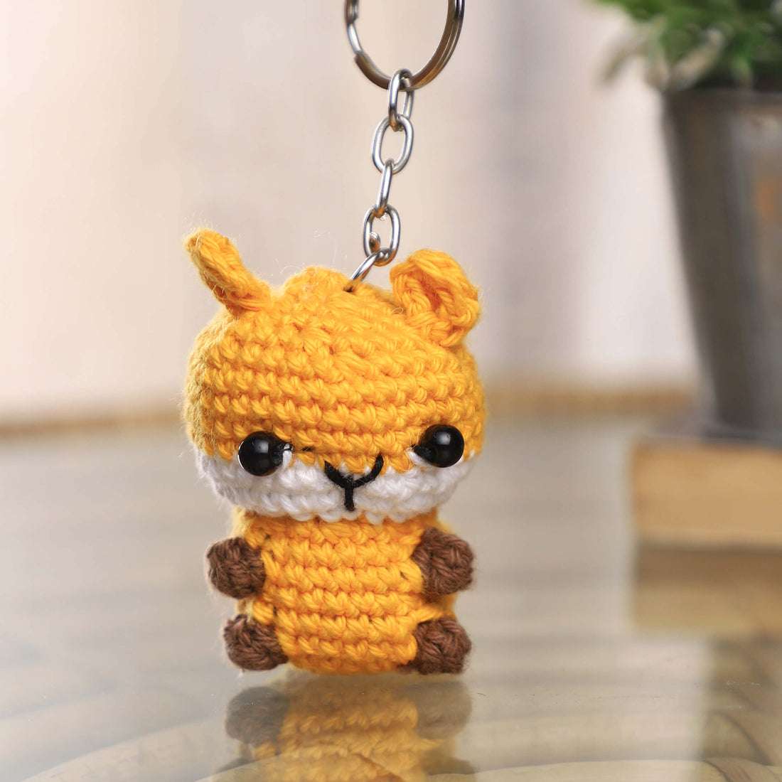 Handmade Crochet Fox Keychain