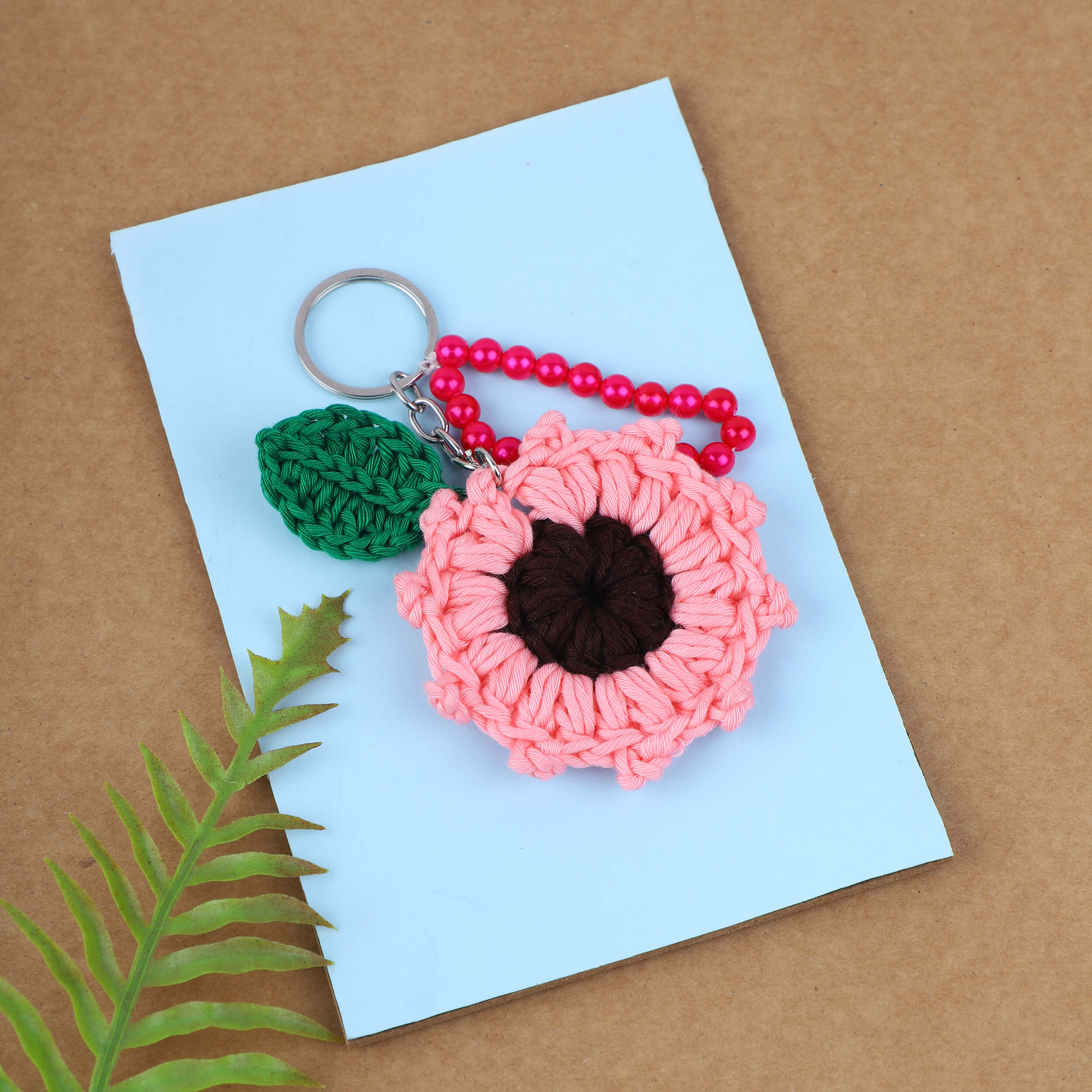Handmade Crochet Flower Keychain