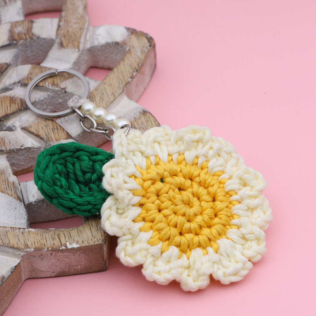 Handmade Crochet Flower Keychain