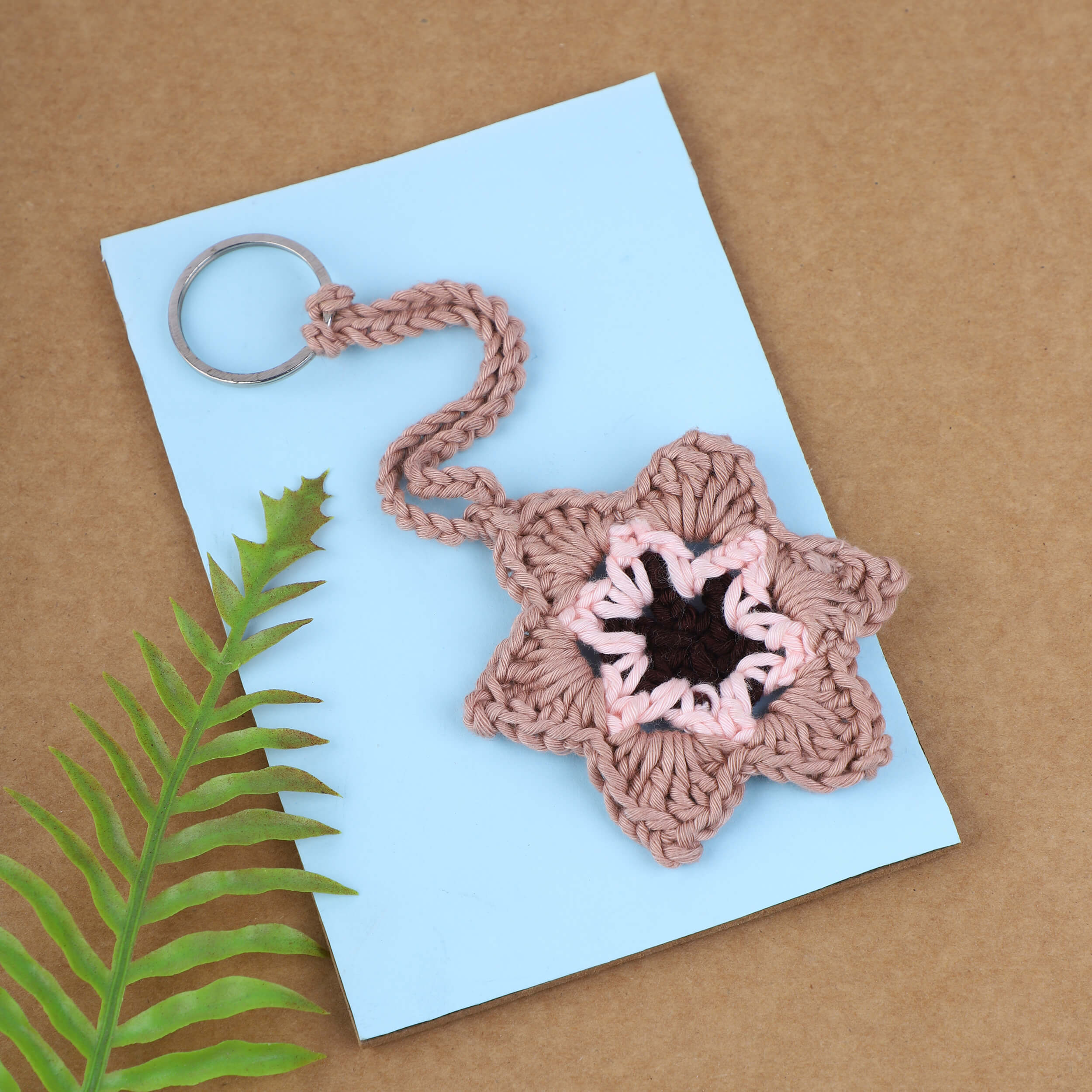 Handmade Crochet Flower Keychain