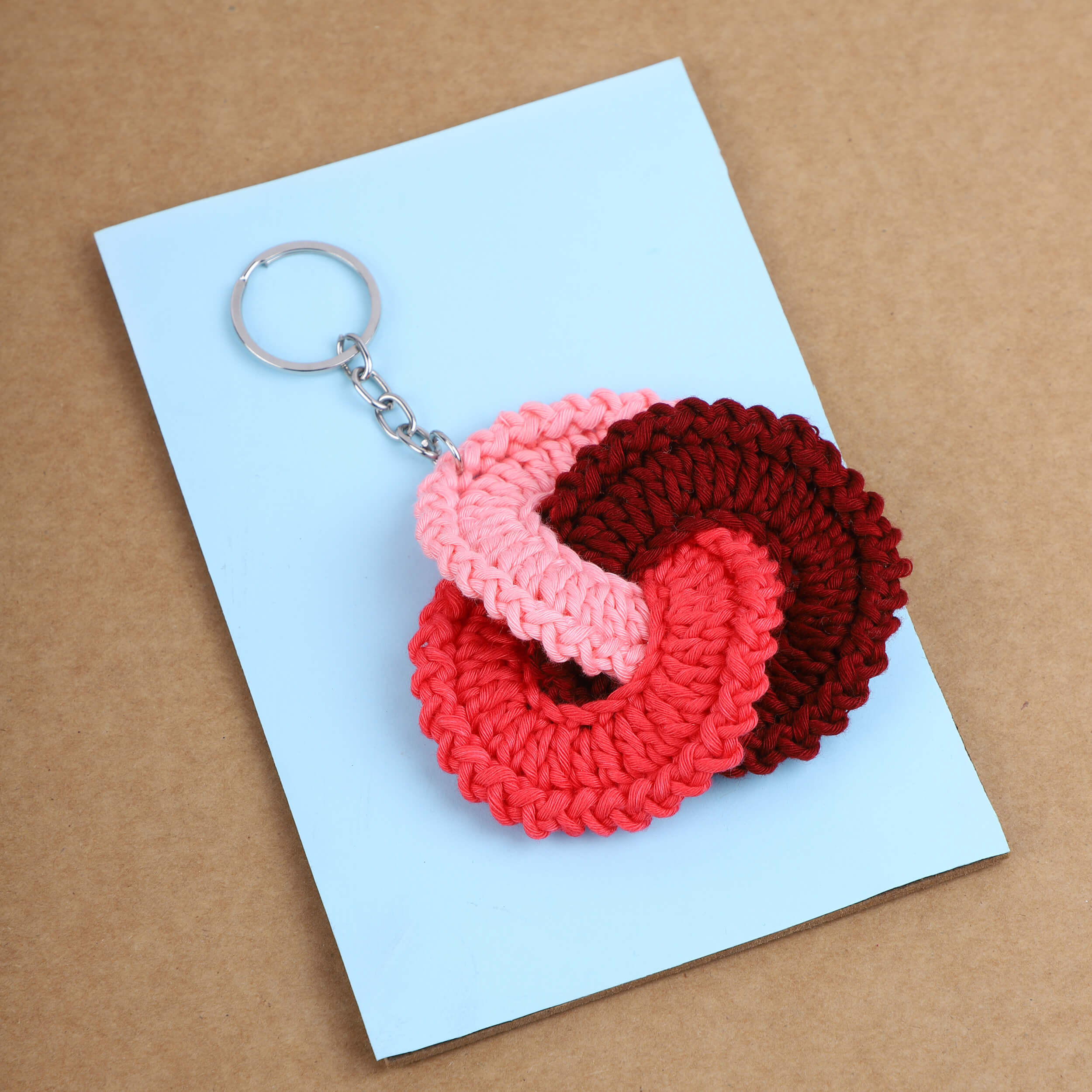 Handmade Crochet 3 Loops Keychain