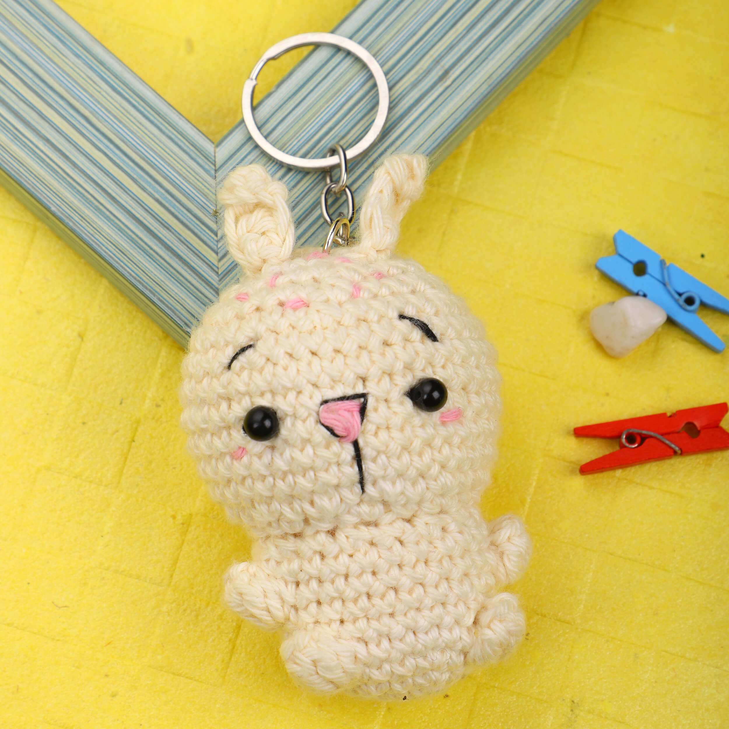 Handmade Crochet Bunny Keychain