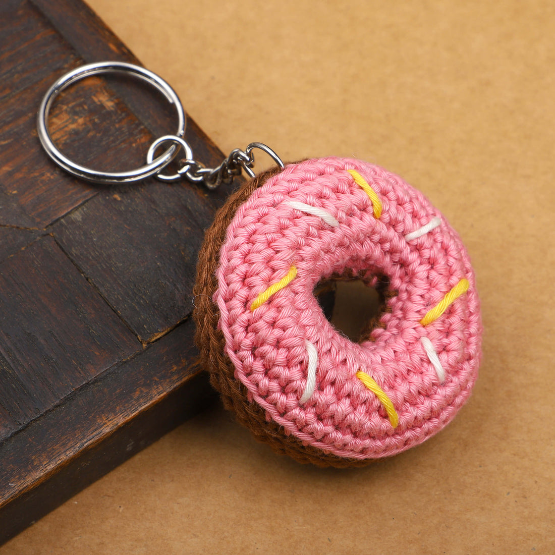 Handmade Crochet Donut Keychain