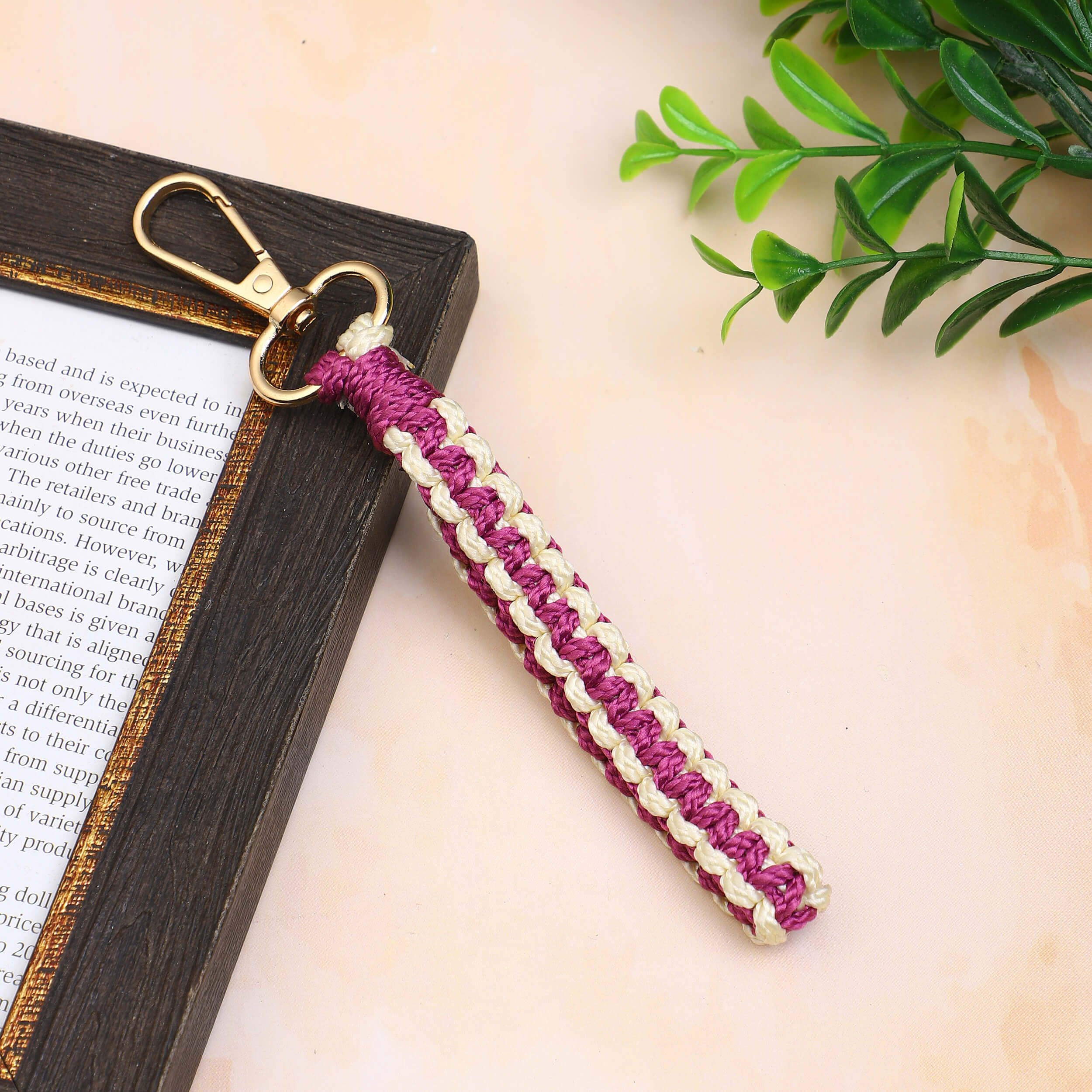 Macrame Wrist Wrap Keychain with Lobster Clasp