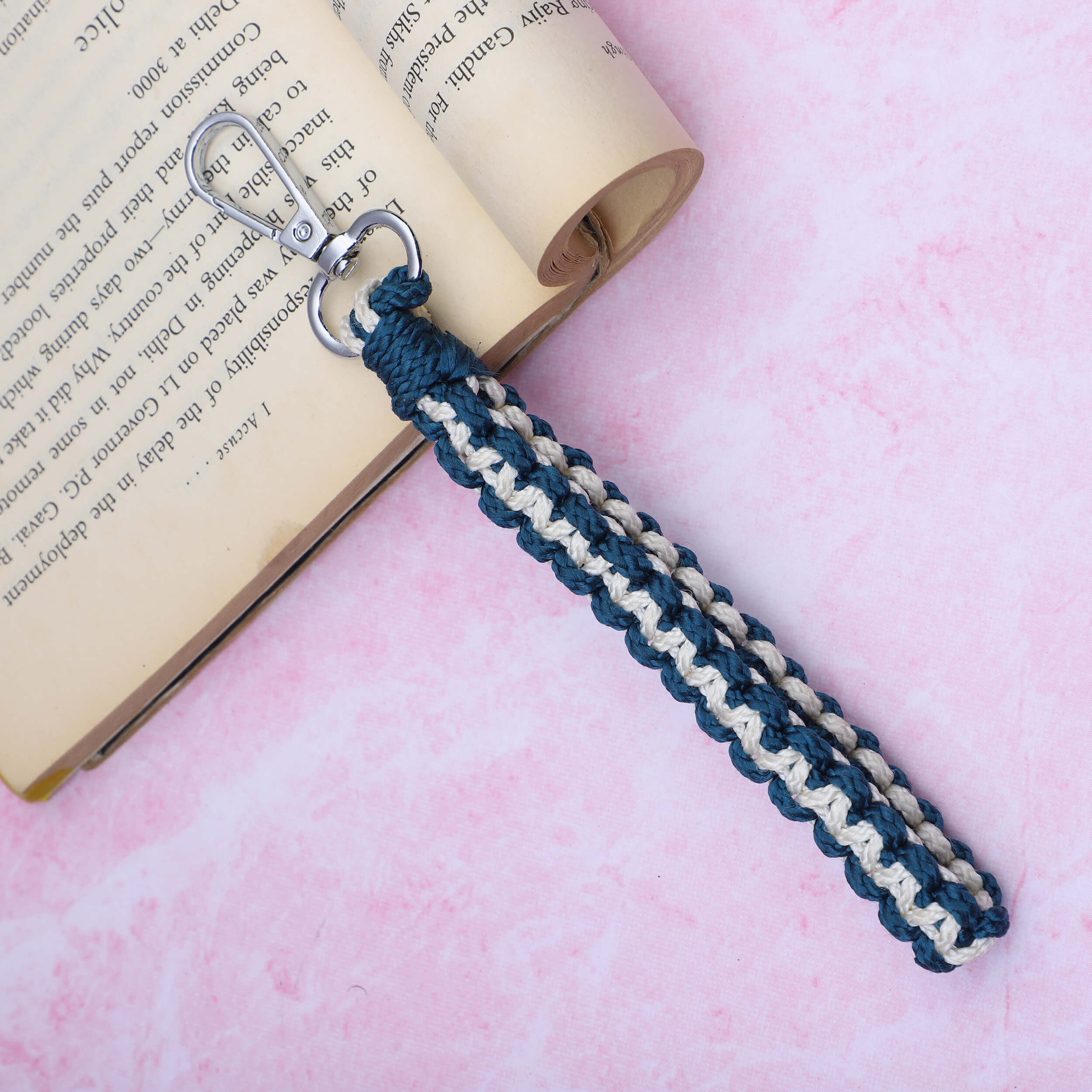 Macrame Wrist Wrap Keychain with Lobster Clasp