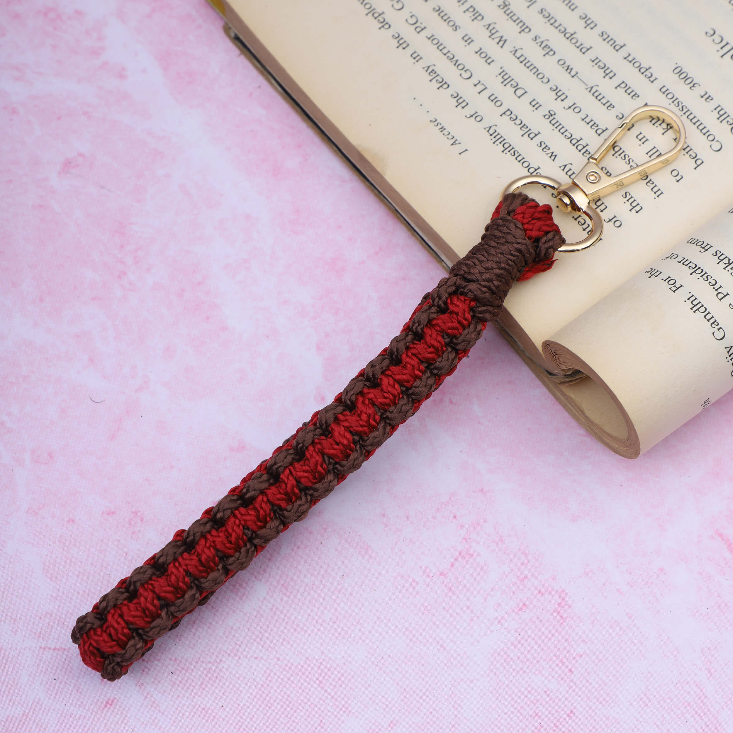 Macrame Wrist Wrap Keychain with Lobster Clasp