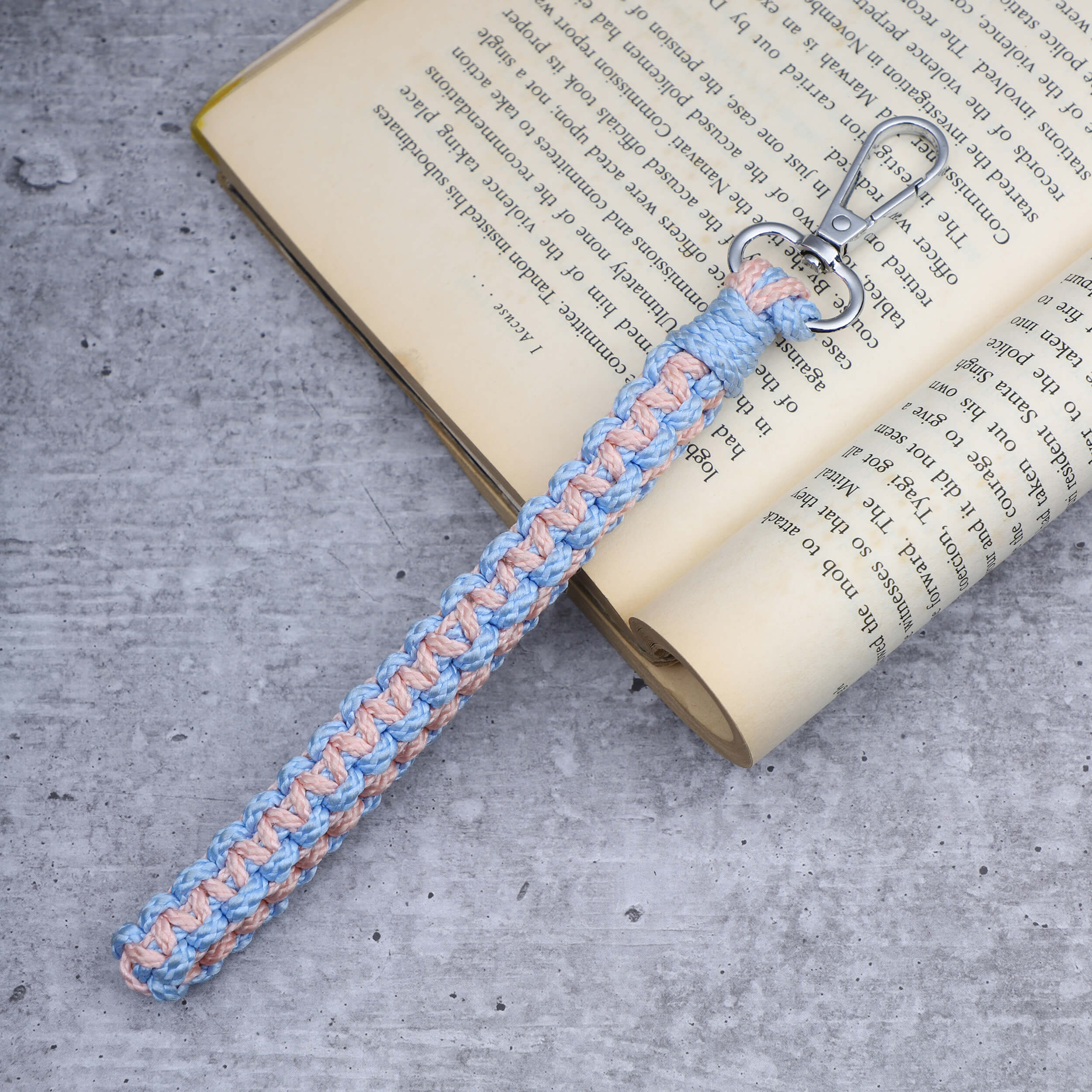 Macrame Wrist Wrap Keychain with Lobster Clasp