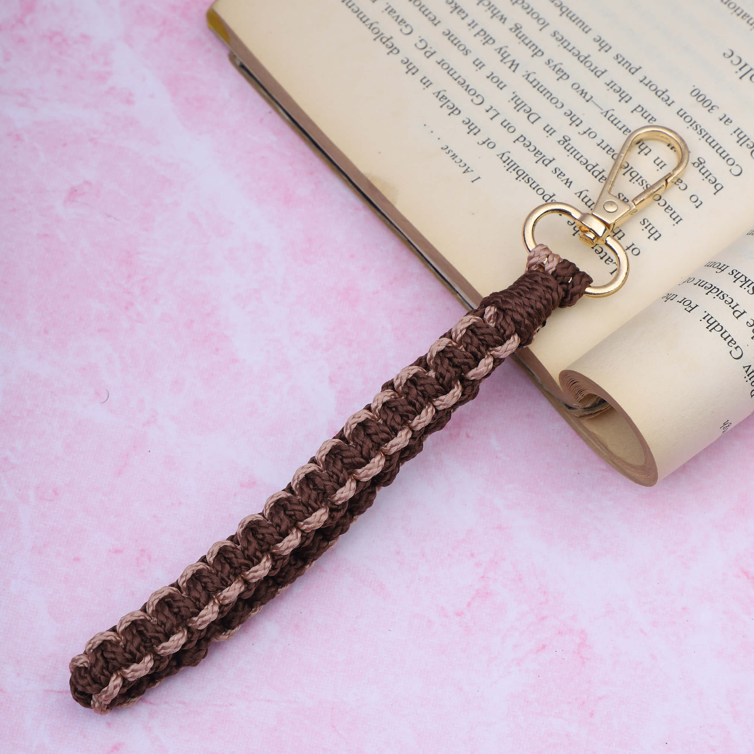 Macrame Wrist Wrap Keychain with Lobster Clasp