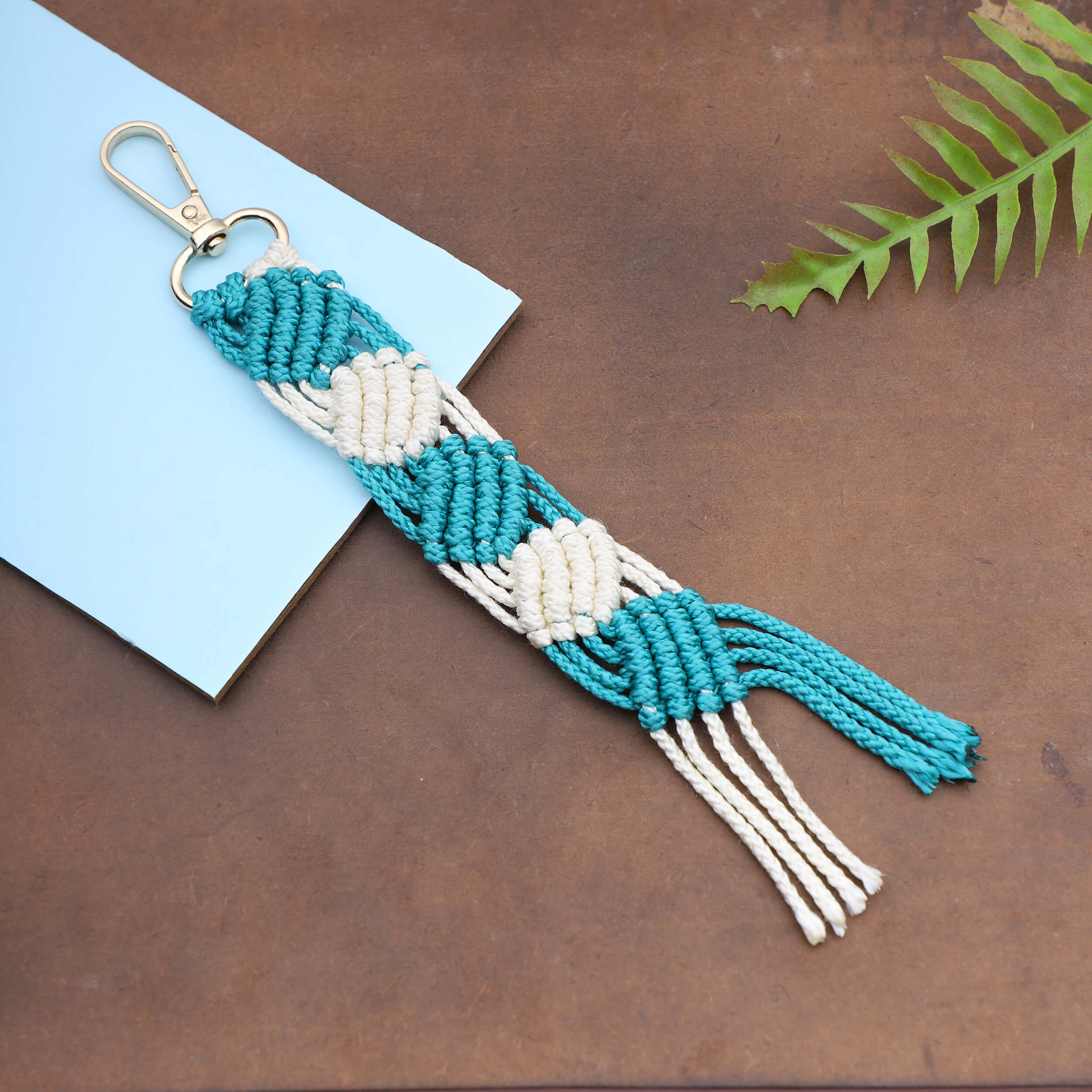 Macrame Keychain with Lobster Clasp