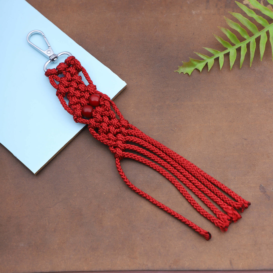 Macrame Keychain with Lobster Clasp
