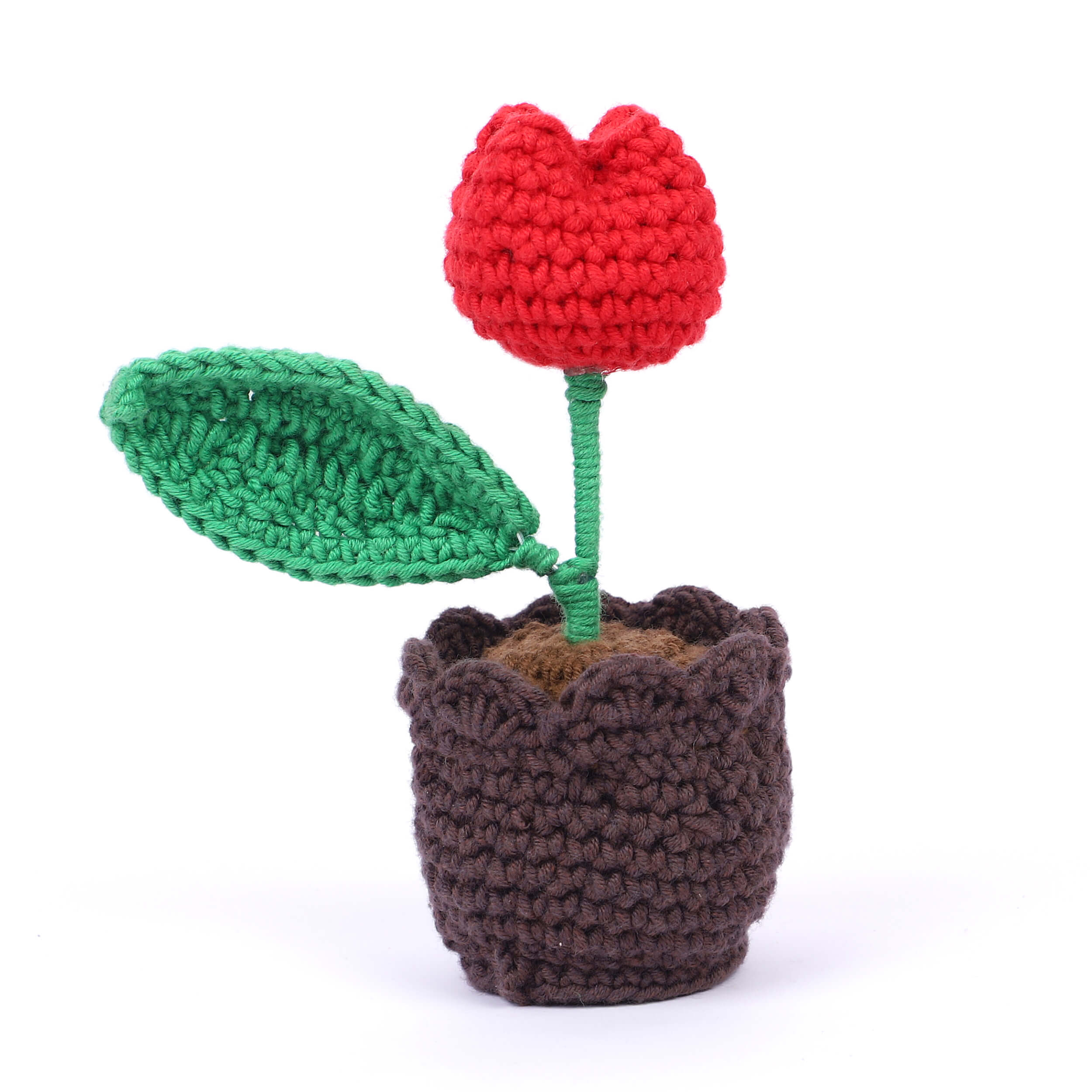 Tulip in a Pot - Handcrafted Crochet Flowers