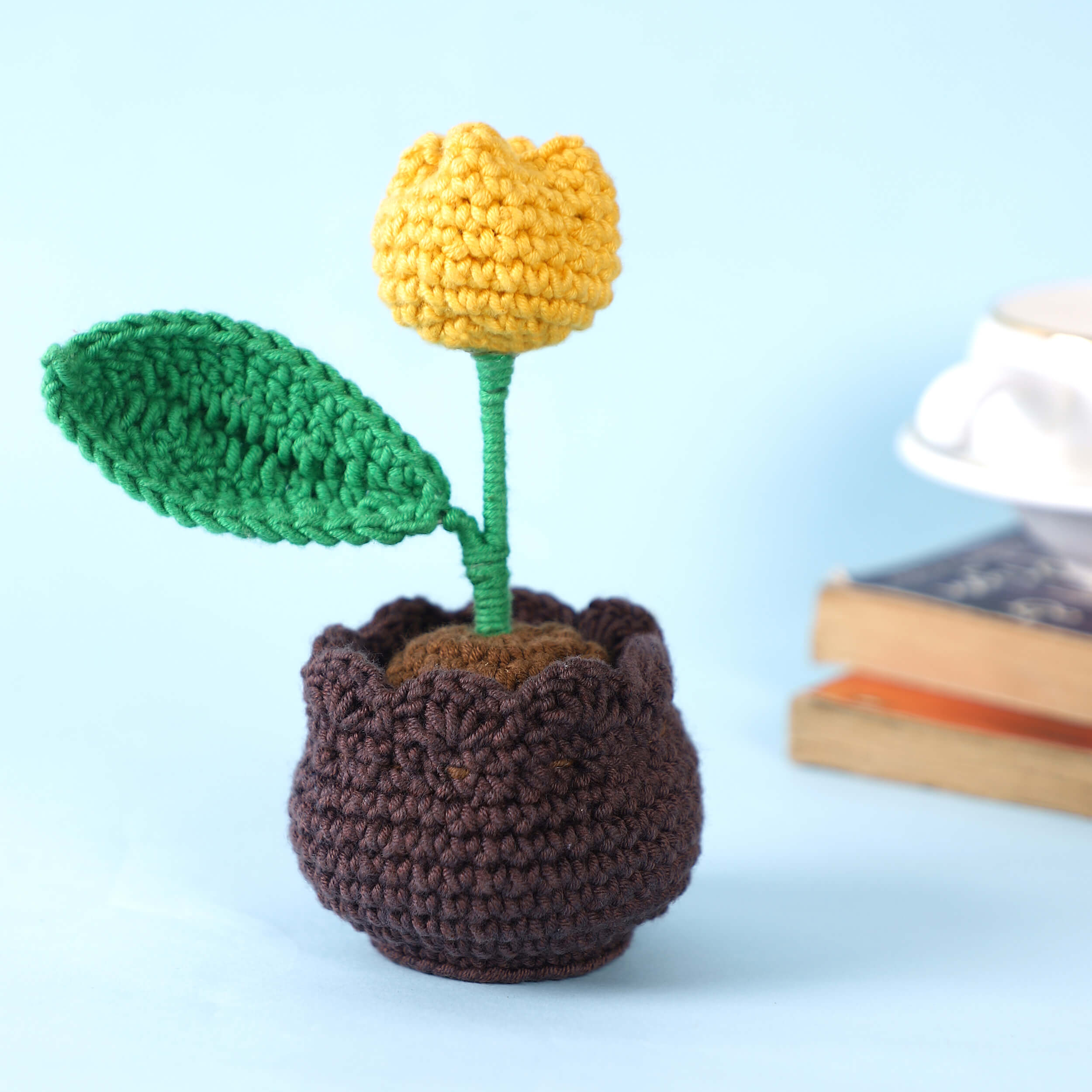 Tulip in a Pot - Handcrafted Crochet Flowers