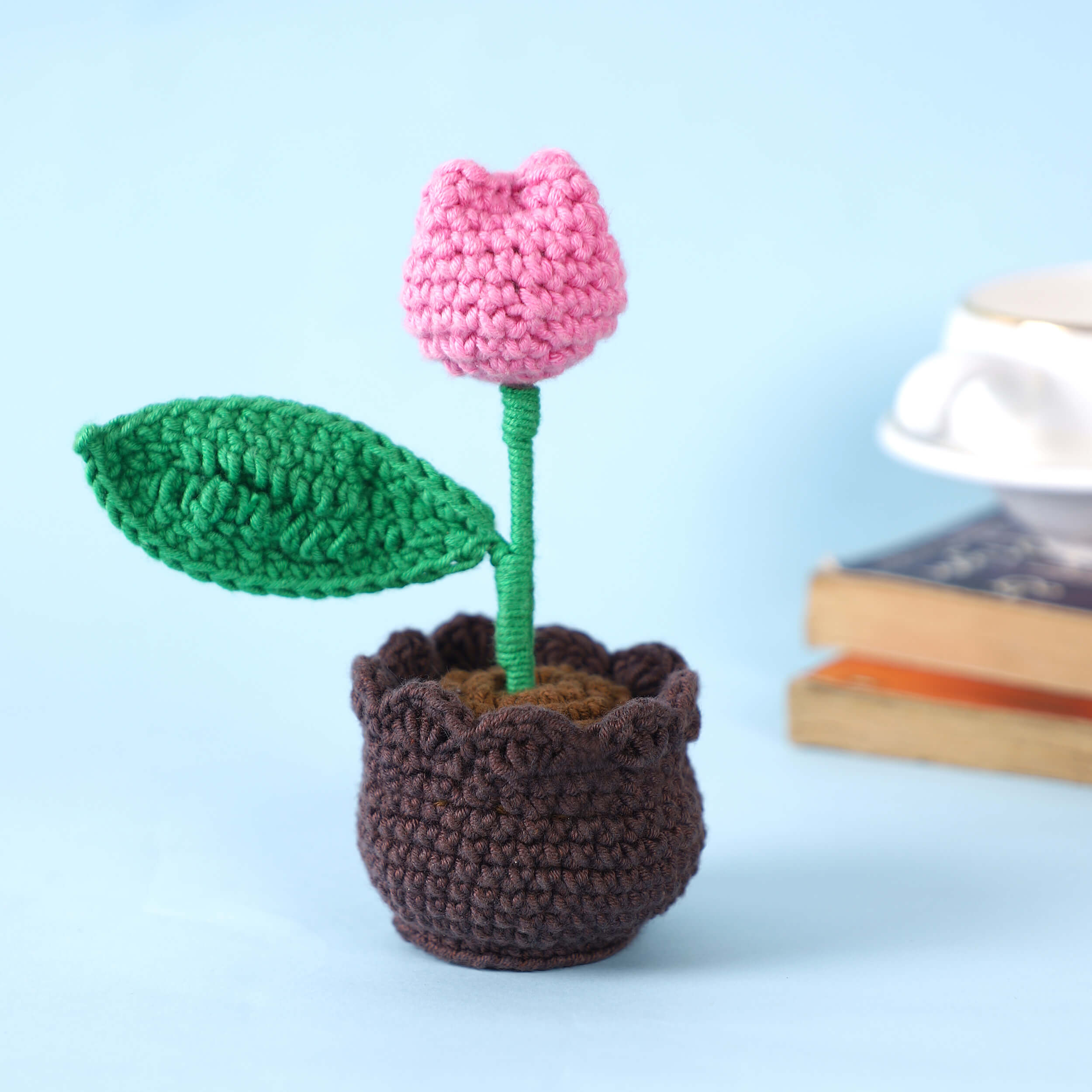Tulip in a Pot - Handcrafted Crochet Flowers