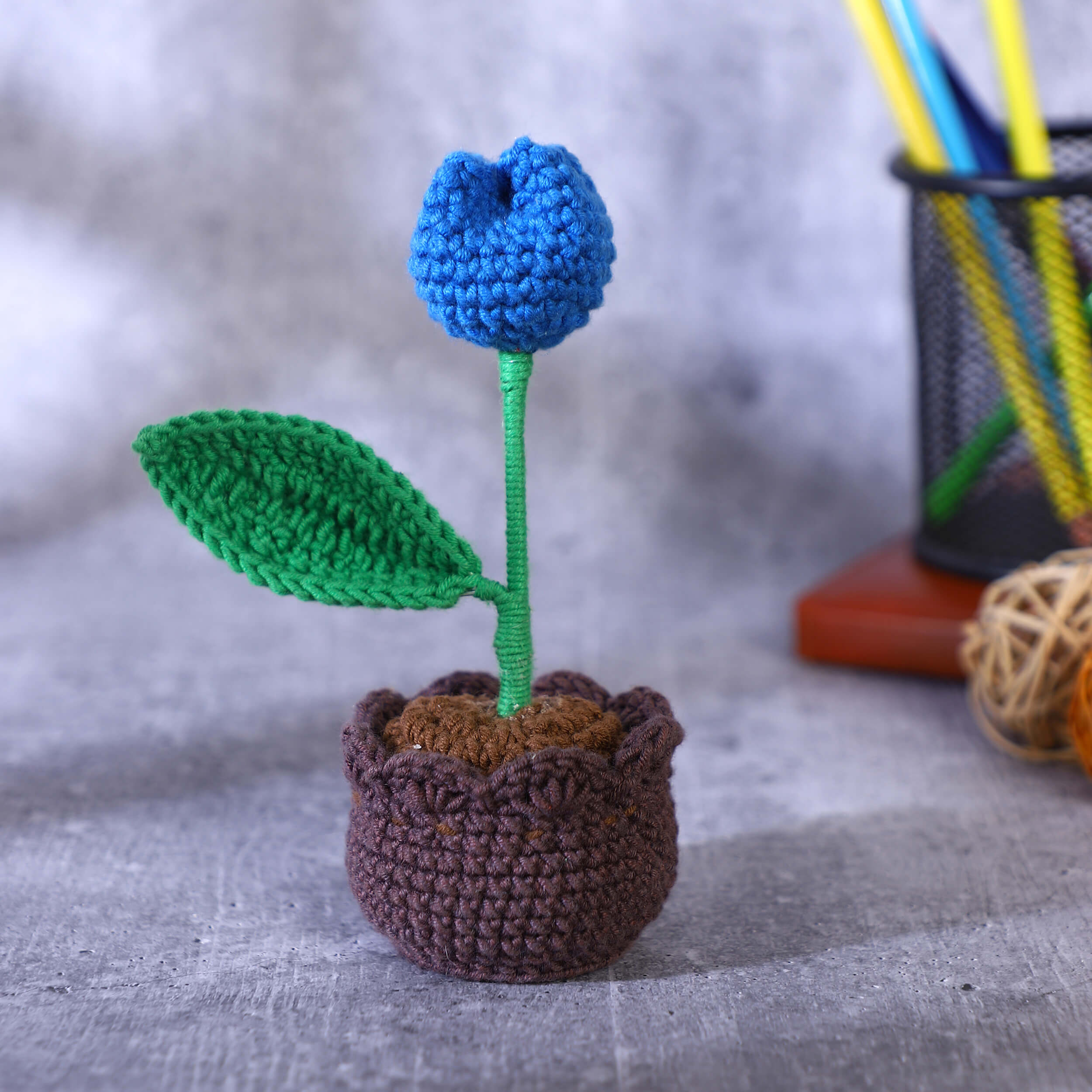 Tulip in a Pot - Handcrafted Crochet Flowers