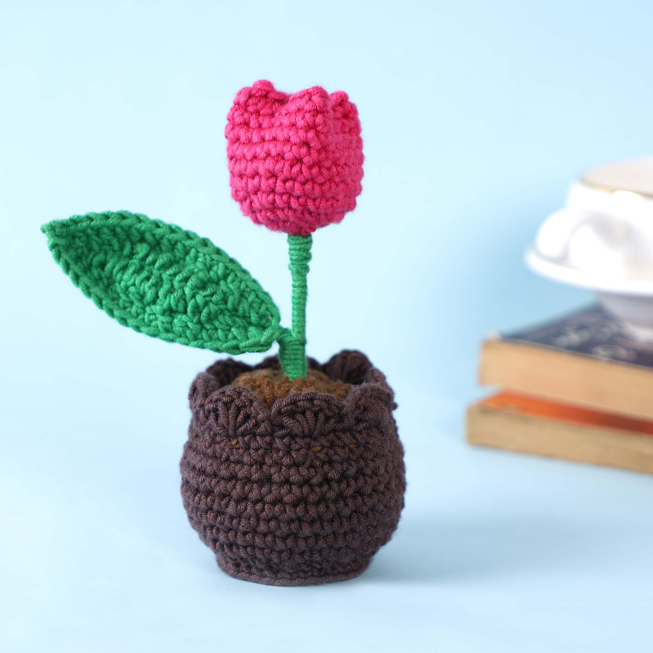 Tulip in a Pot - Handcrafted Crochet Flowers