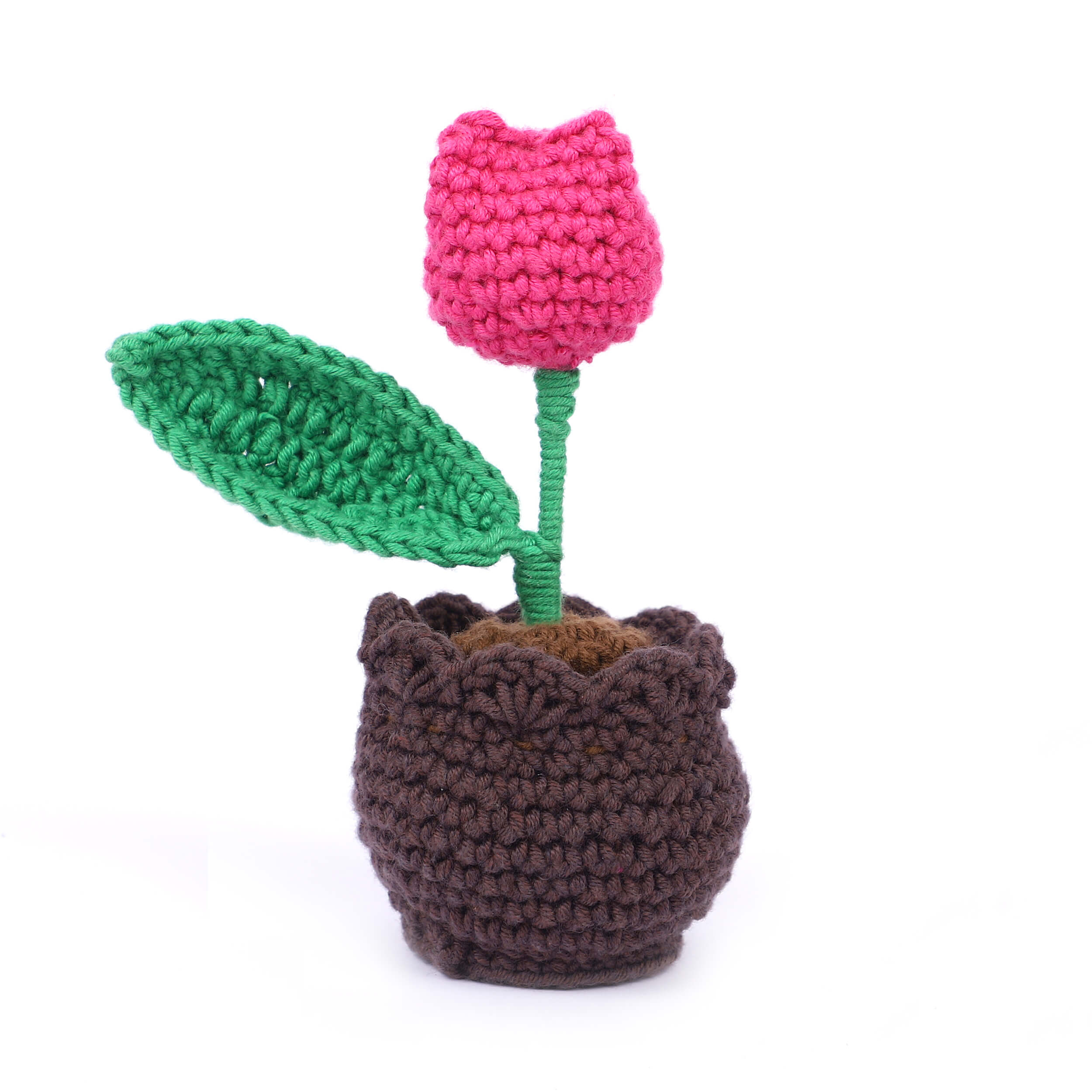 Tulip in a Pot - Handcrafted Crochet Flowers